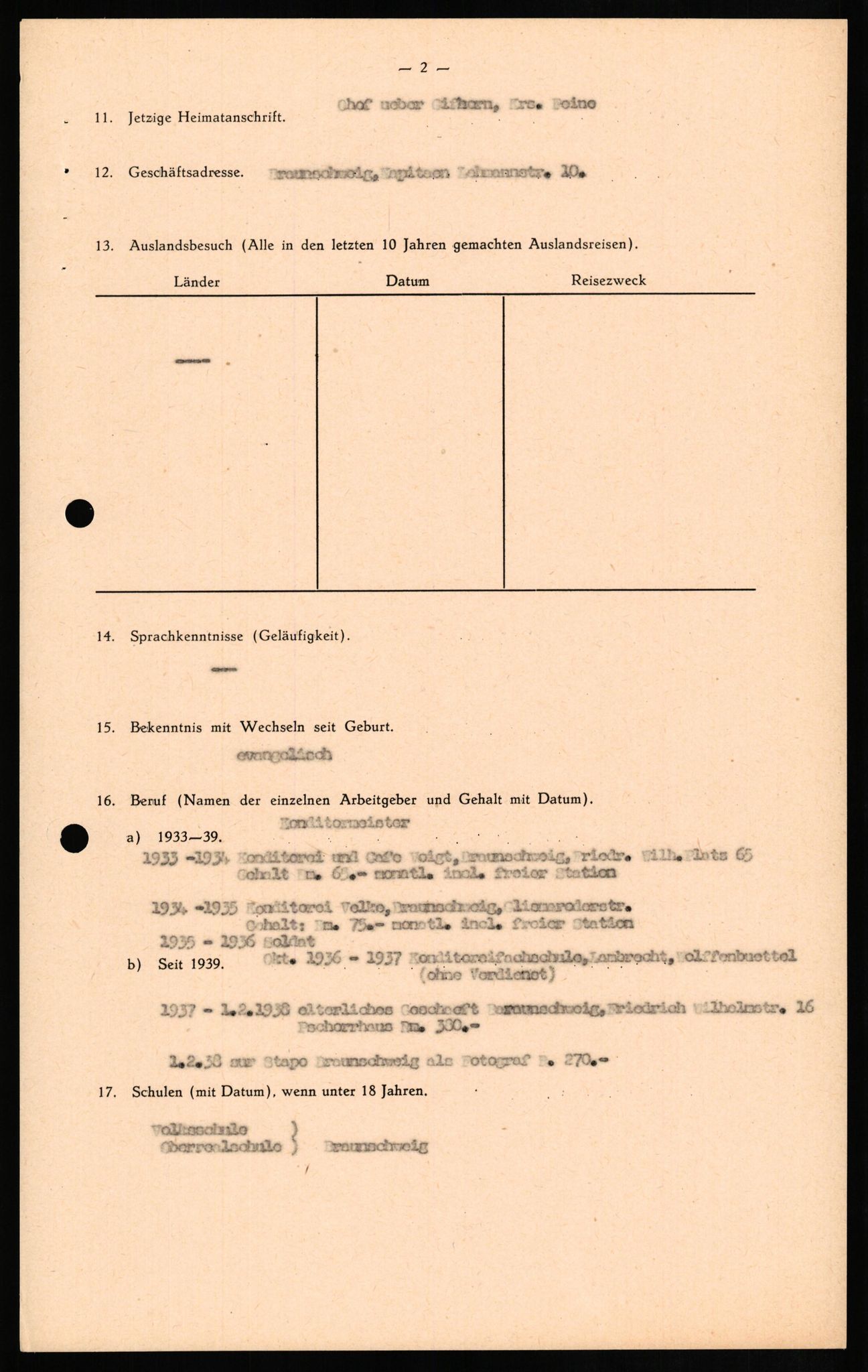 Forsvaret, Forsvarets overkommando II, AV/RA-RAFA-3915/D/Db/L0014: CI Questionaires. Tyske okkupasjonsstyrker i Norge. Tyskere., 1945-1946, p. 442