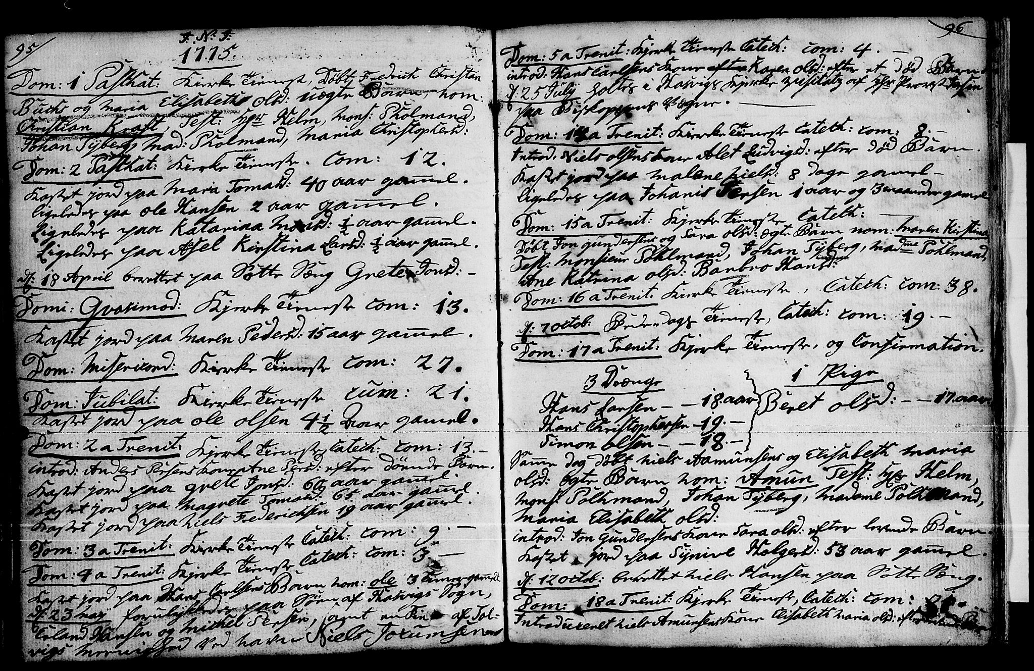 Loppa sokneprestkontor, SATØ/S-1339/H/Ha/L0001kirke: Parish register (official) no. 1 /2, 1753-1784, p. 95-96
