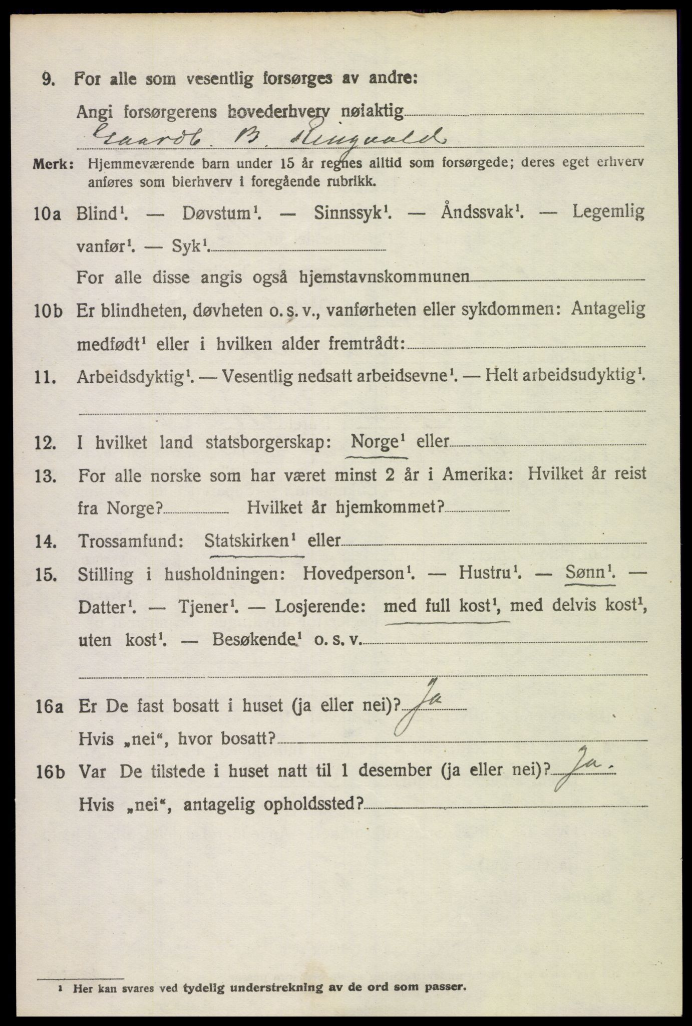 SAH, 1920 census for Vestre Toten, 1920, p. 5893