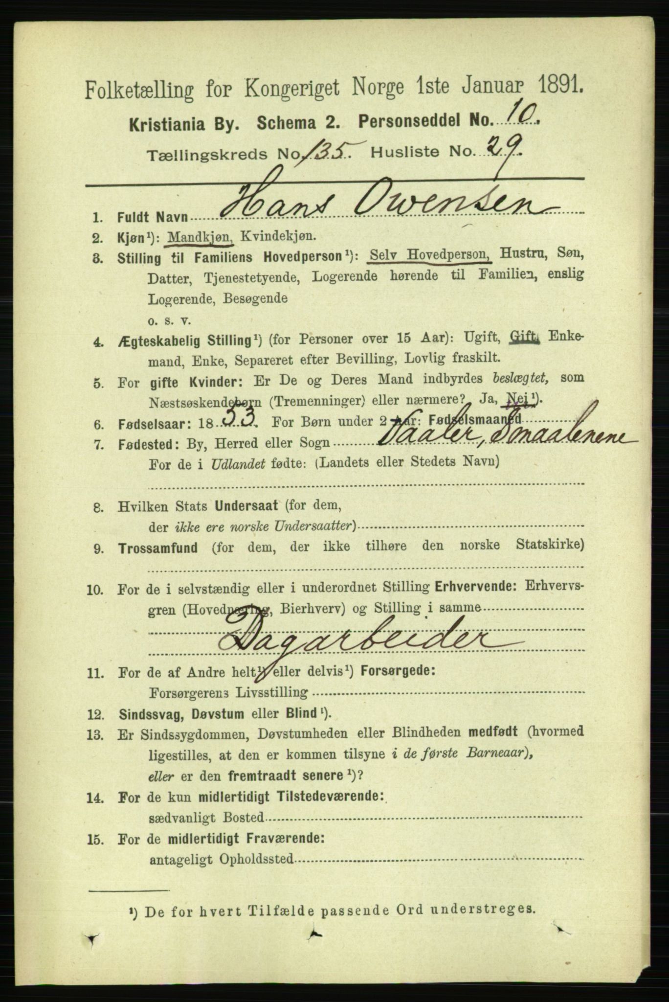 RA, 1891 census for 0301 Kristiania, 1891, p. 74911