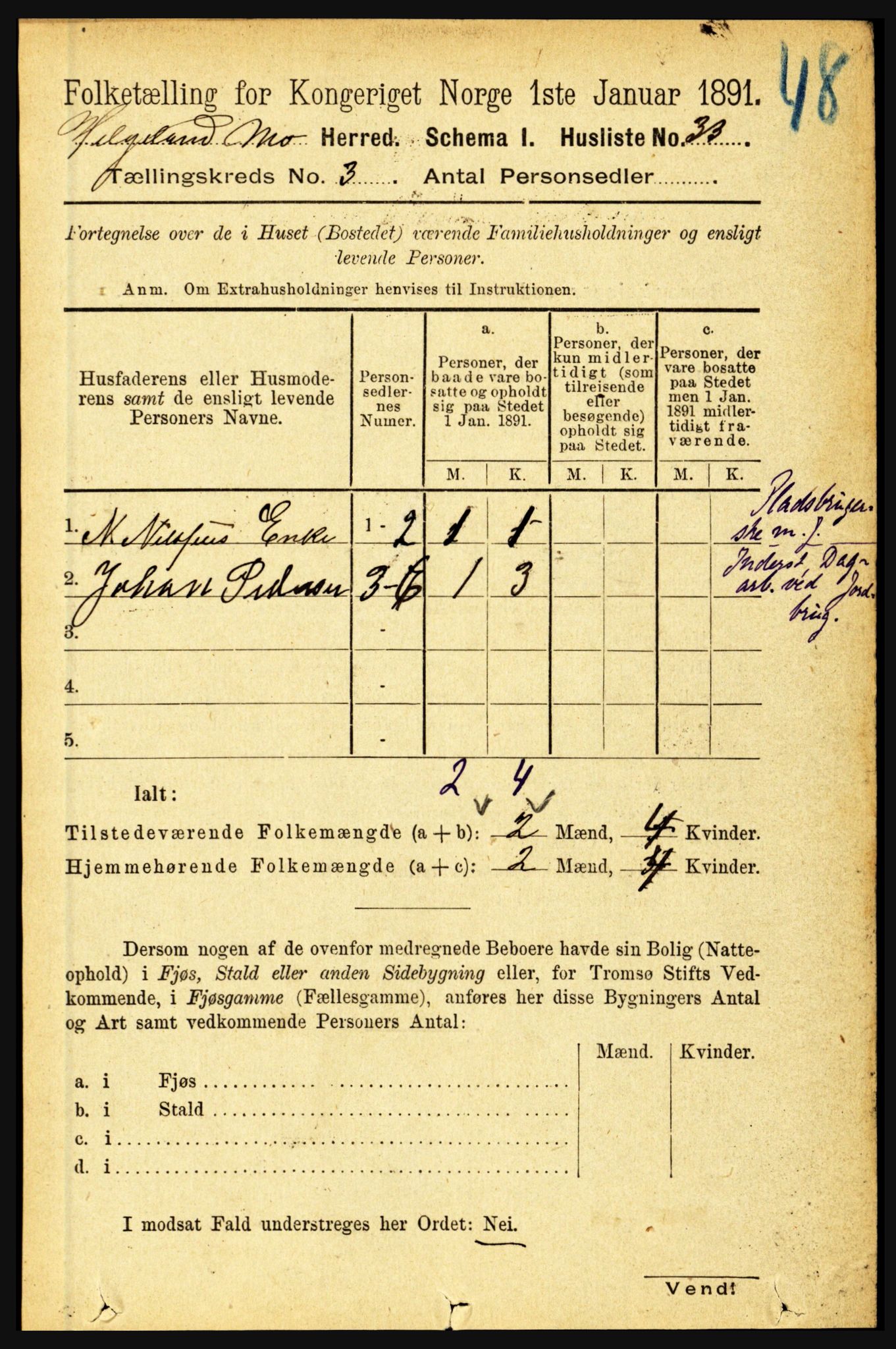 RA, 1891 census for 1833 Mo, 1891, p. 1333