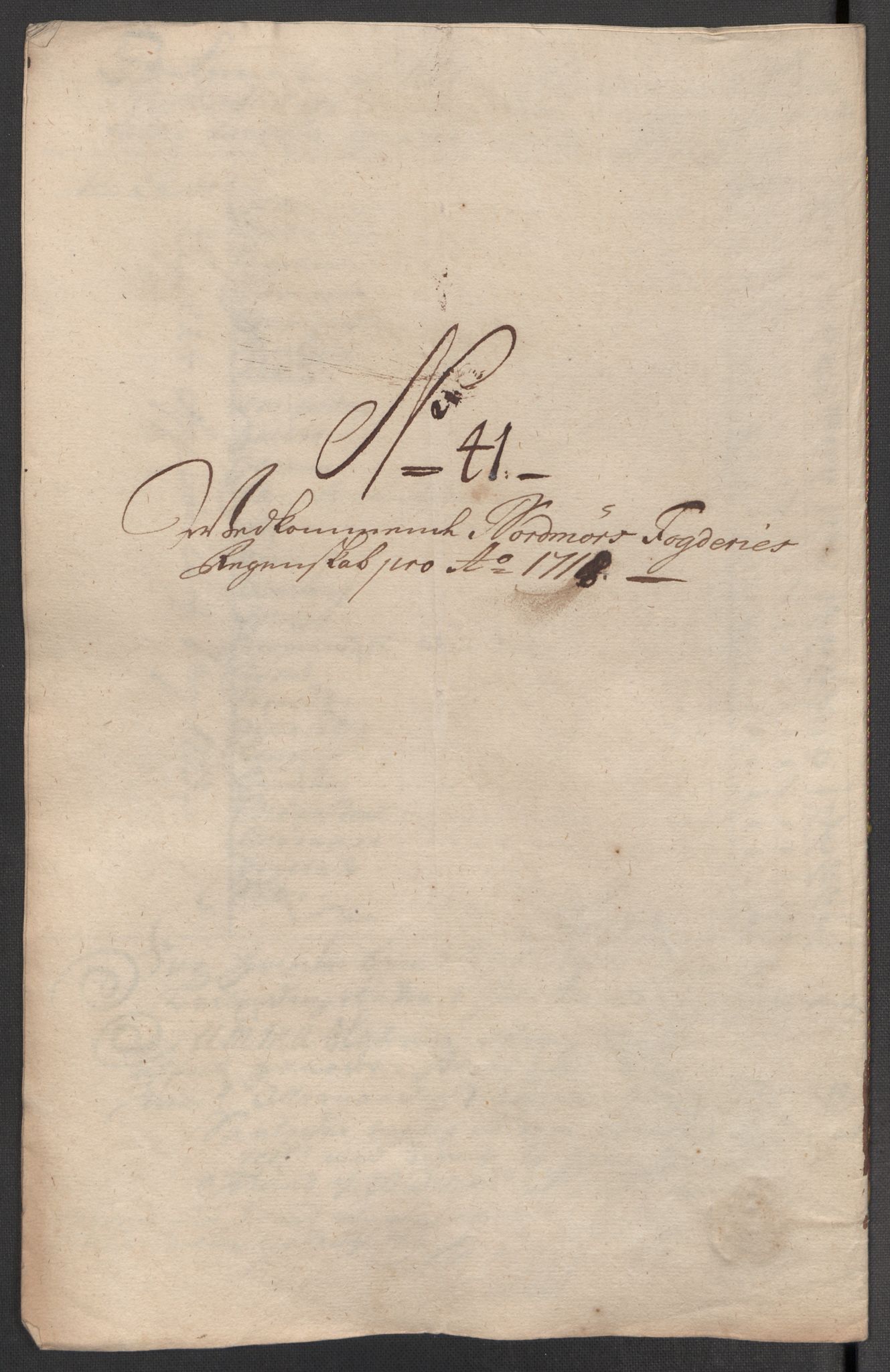Rentekammeret inntil 1814, Reviderte regnskaper, Fogderegnskap, RA/EA-4092/R56/L3751: Fogderegnskap Nordmøre, 1718, p. 244