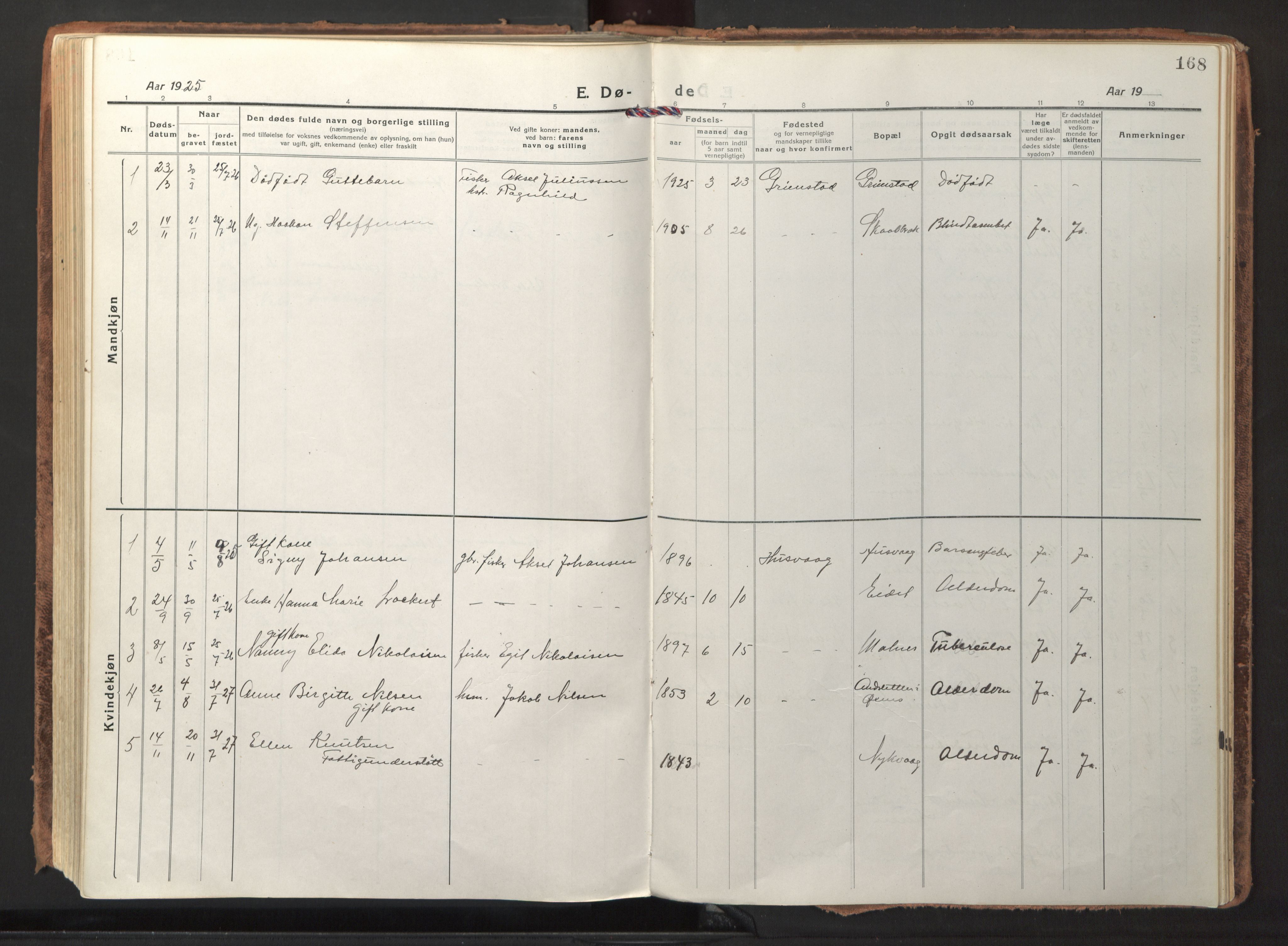 Ministerialprotokoller, klokkerbøker og fødselsregistre - Nordland, AV/SAT-A-1459/892/L1323: Parish register (official) no. 892A04, 1917-1934, p. 168