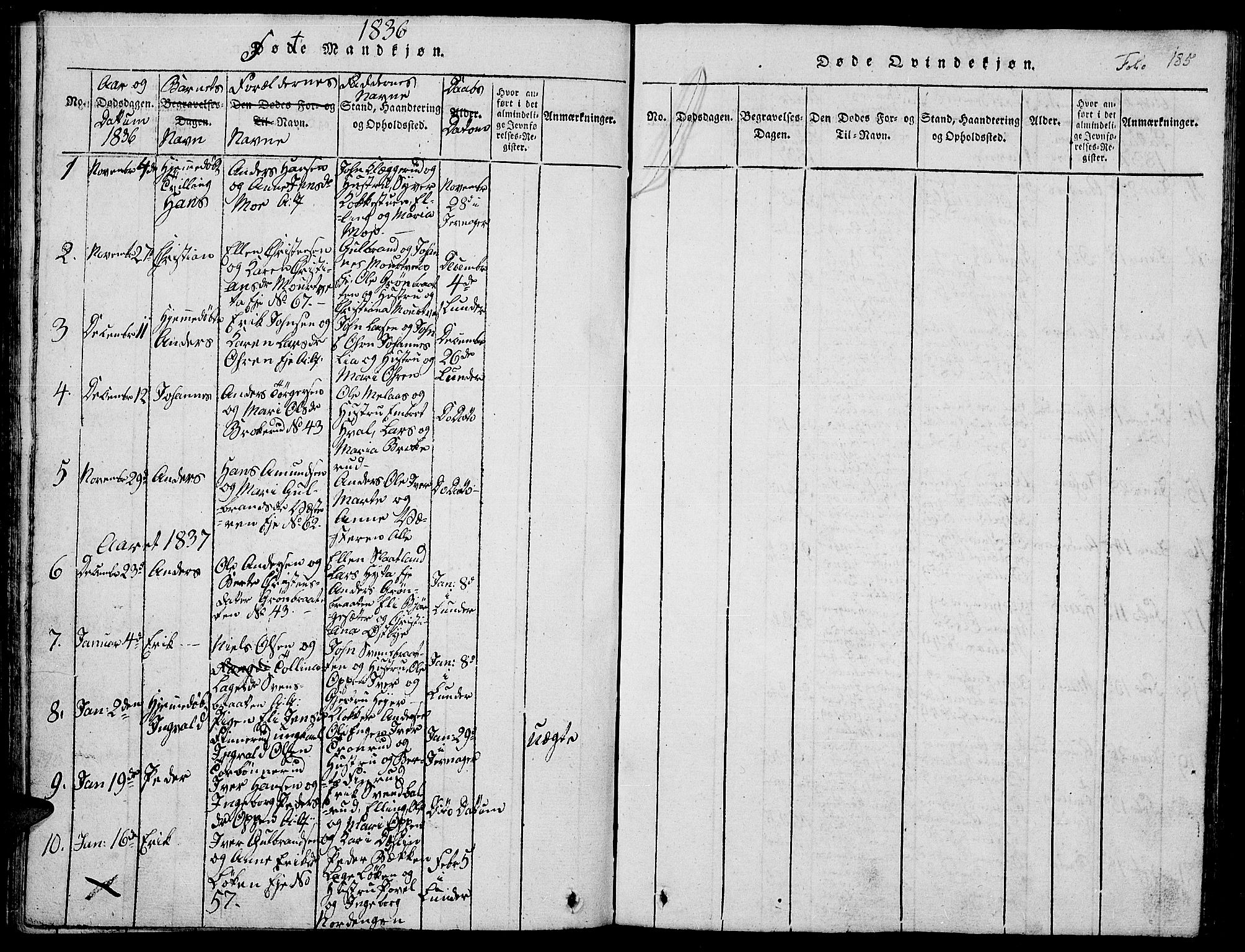Jevnaker prestekontor, SAH/PREST-116/H/Ha/Hab/L0001: Parish register (copy) no. 1, 1815-1837, p. 185