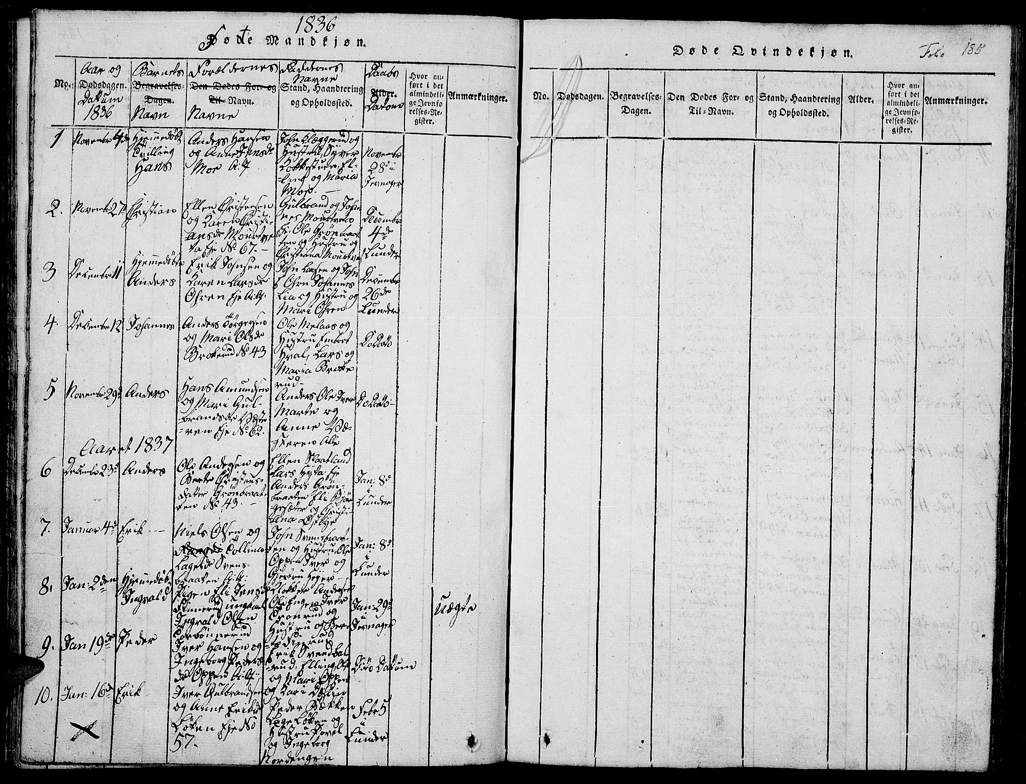 Jevnaker prestekontor, AV/SAH-PREST-116/H/Ha/Hab/L0001: Parish register (copy) no. 1, 1815-1837, p. 185