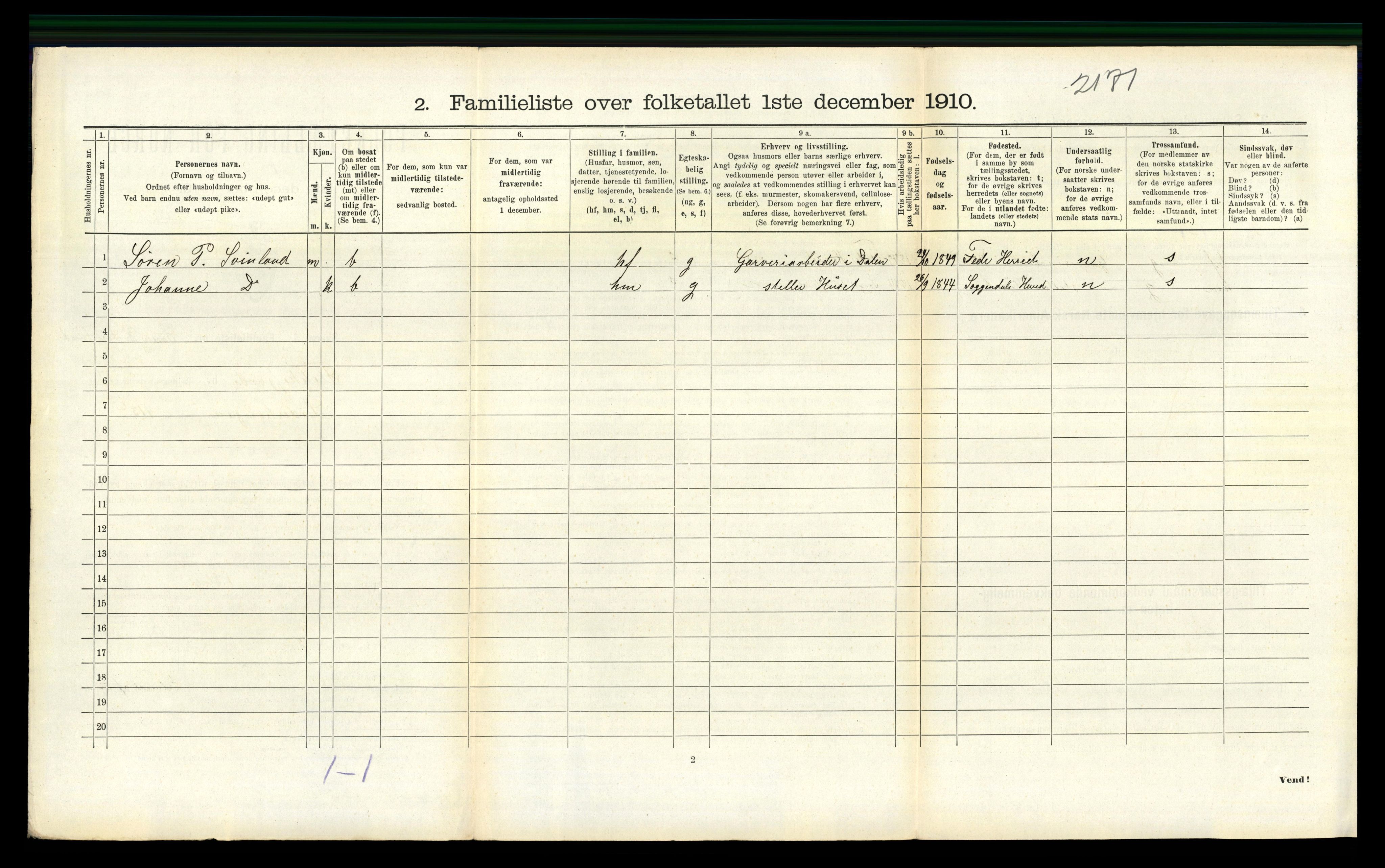 RA, 1910 census for Flekkefjord, 1910, p. 1411