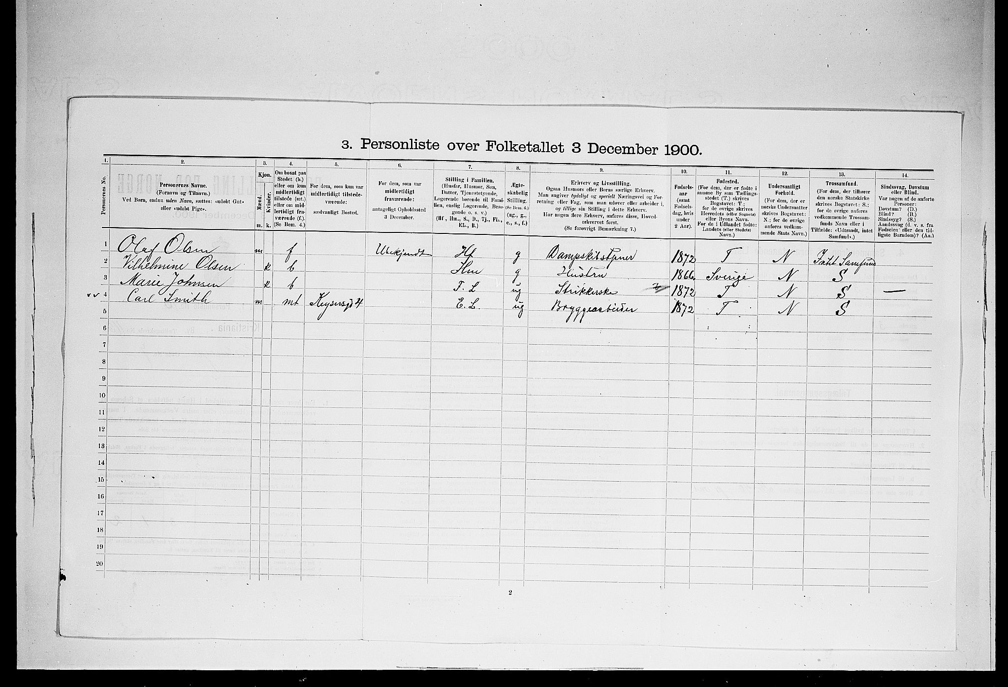 SAO, 1900 census for Kristiania, 1900, p. 10563