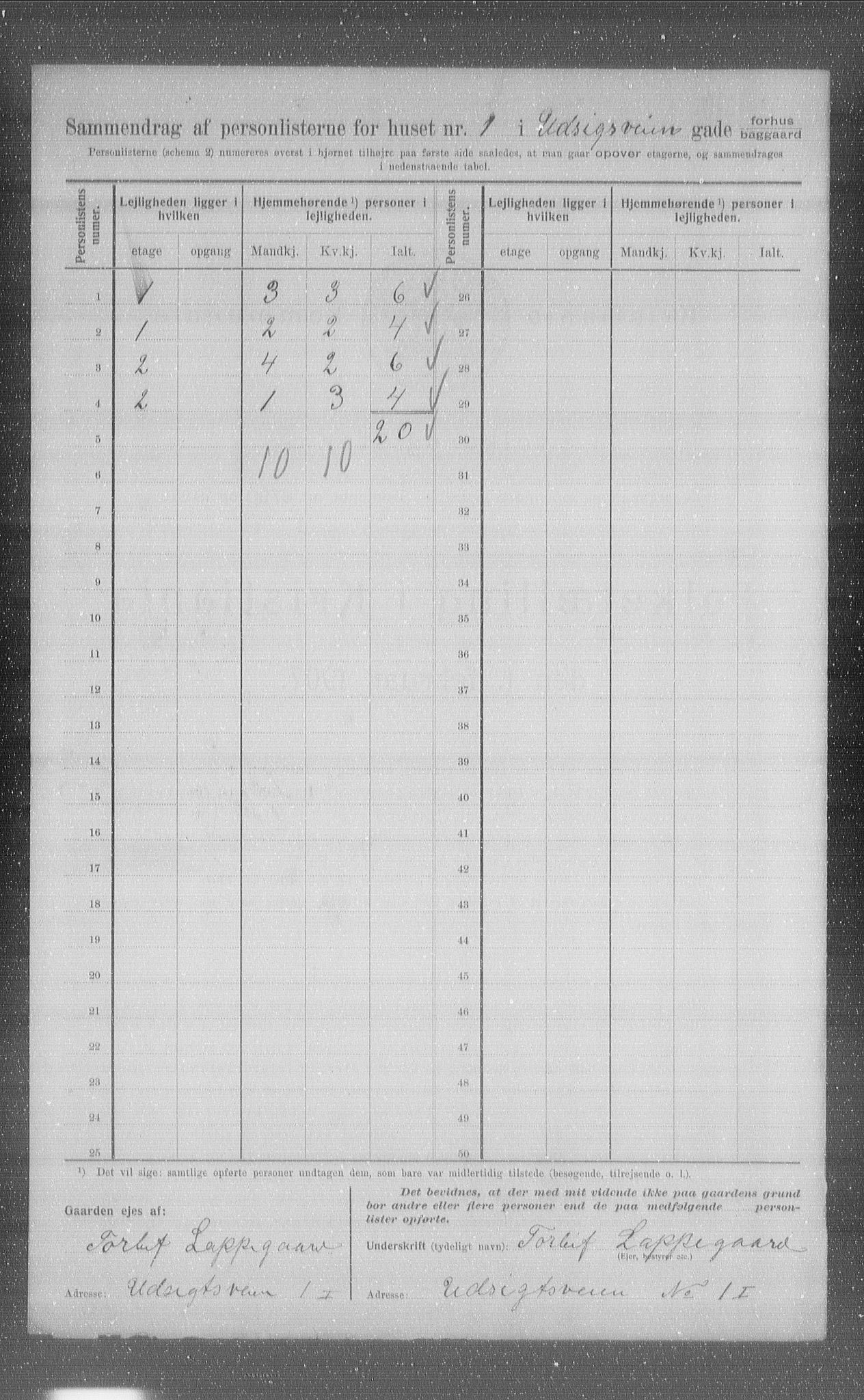 OBA, Municipal Census 1907 for Kristiania, 1907, p. 61710