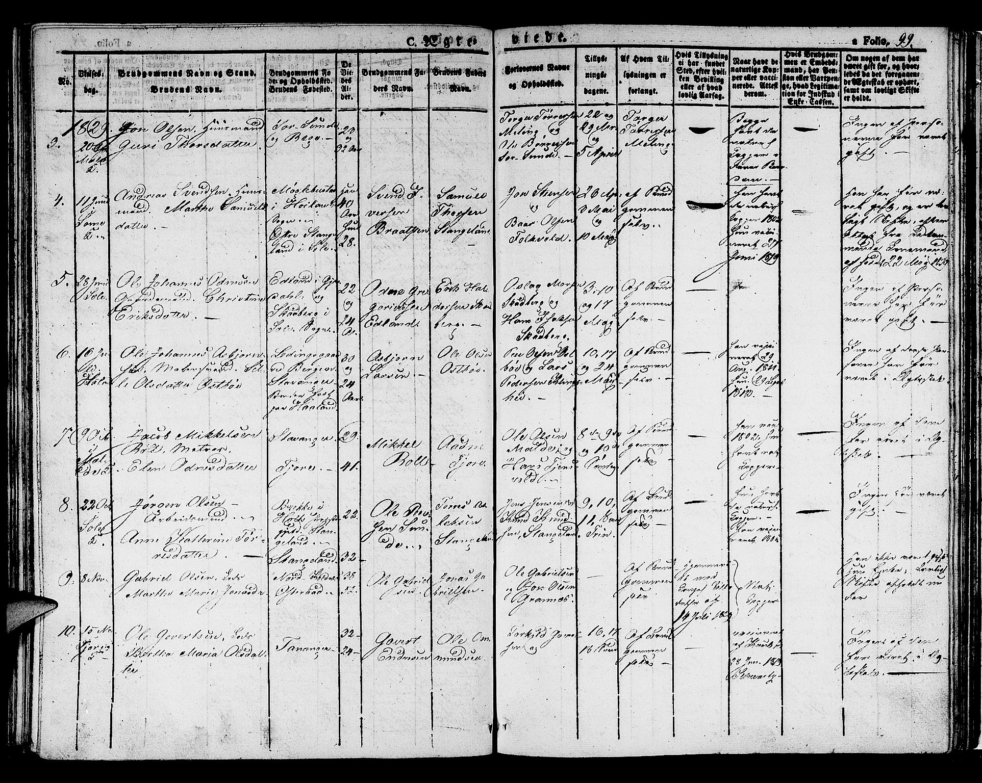 Håland sokneprestkontor, SAST/A-101802/001/30BA/L0005: Parish register (official) no. A 5, 1829-1841, p. 99