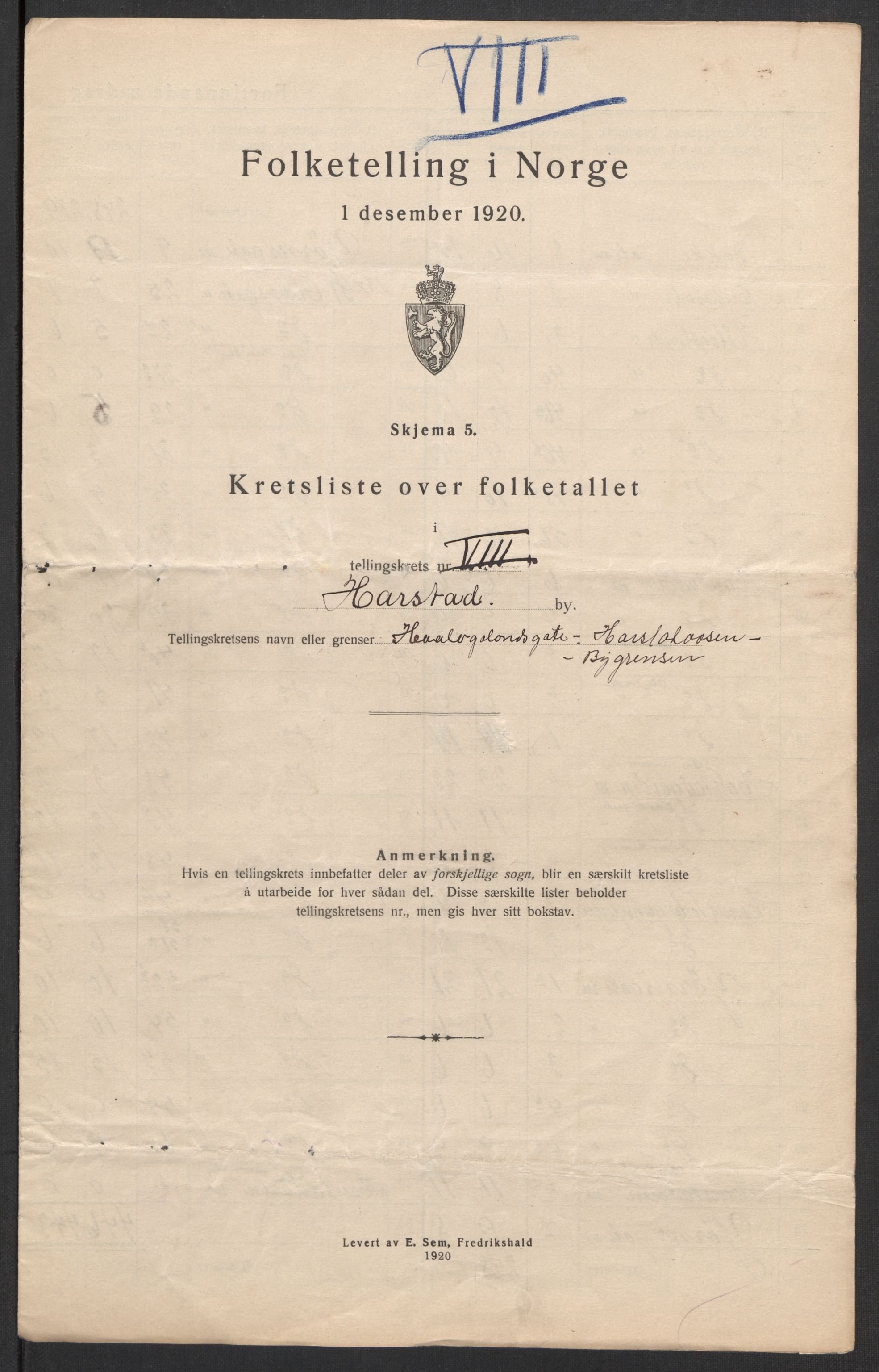 SATØ, 1920 census for Harstad, 1920, p. 28