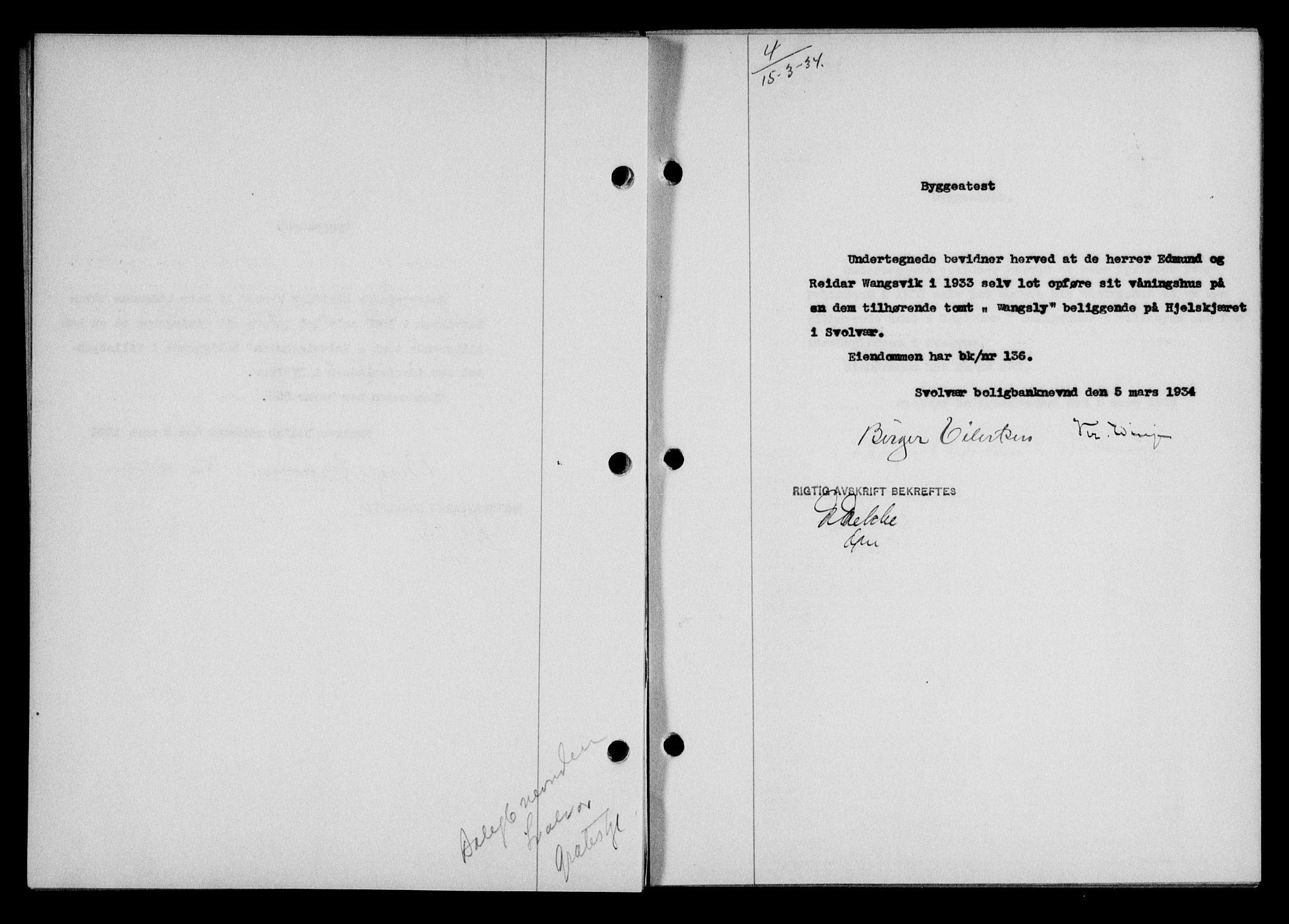 Lofoten sorenskriveri, SAT/A-0017/1/2/2C/L0029b: Mortgage book no. 29b, 1934-1934, Deed date: 15.03.1934