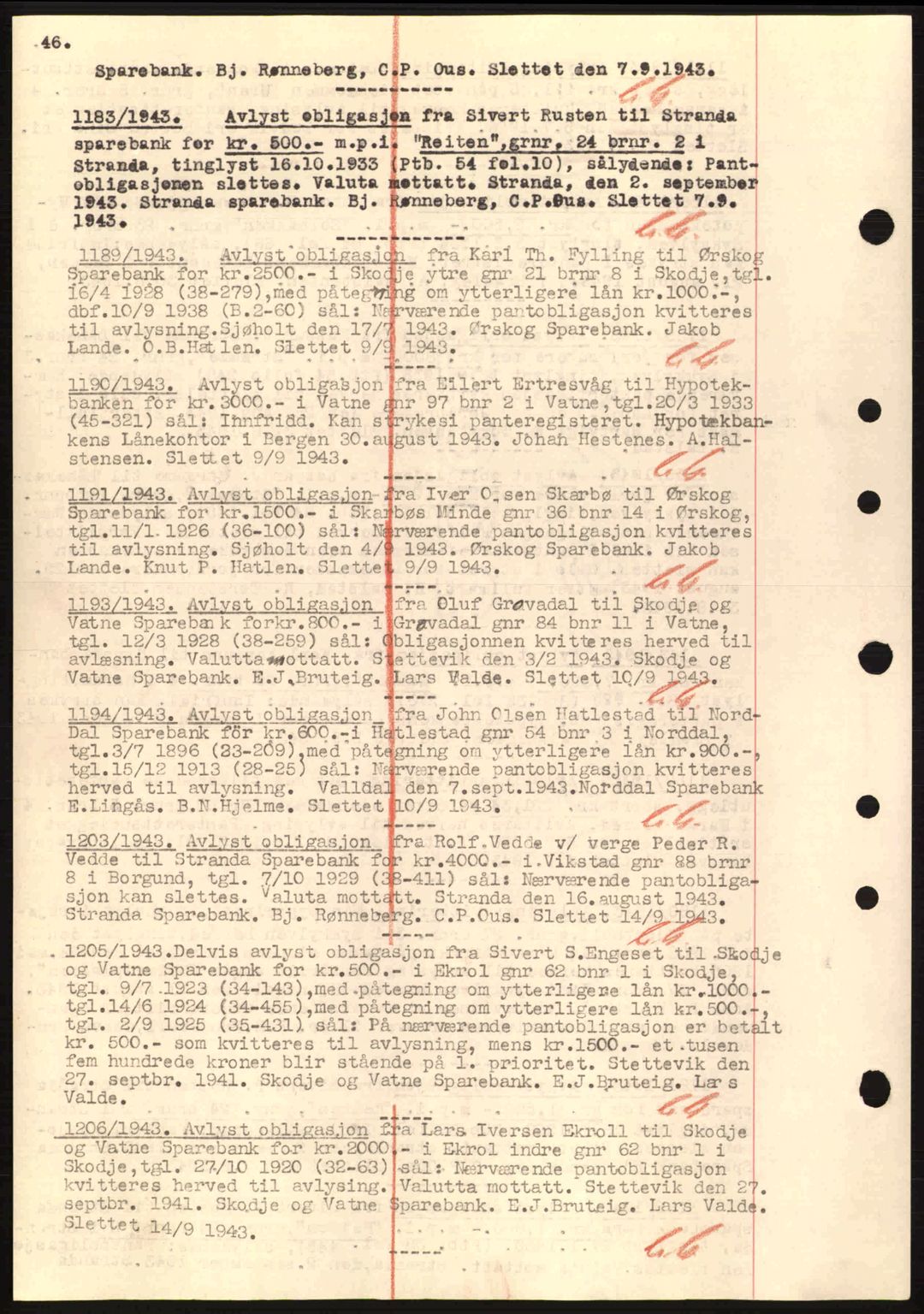 Nordre Sunnmøre sorenskriveri, SAT/A-0006/1/2/2C/2Ca: Mortgage book no. B1-6, 1938-1942, Diary no: : 1183/1943