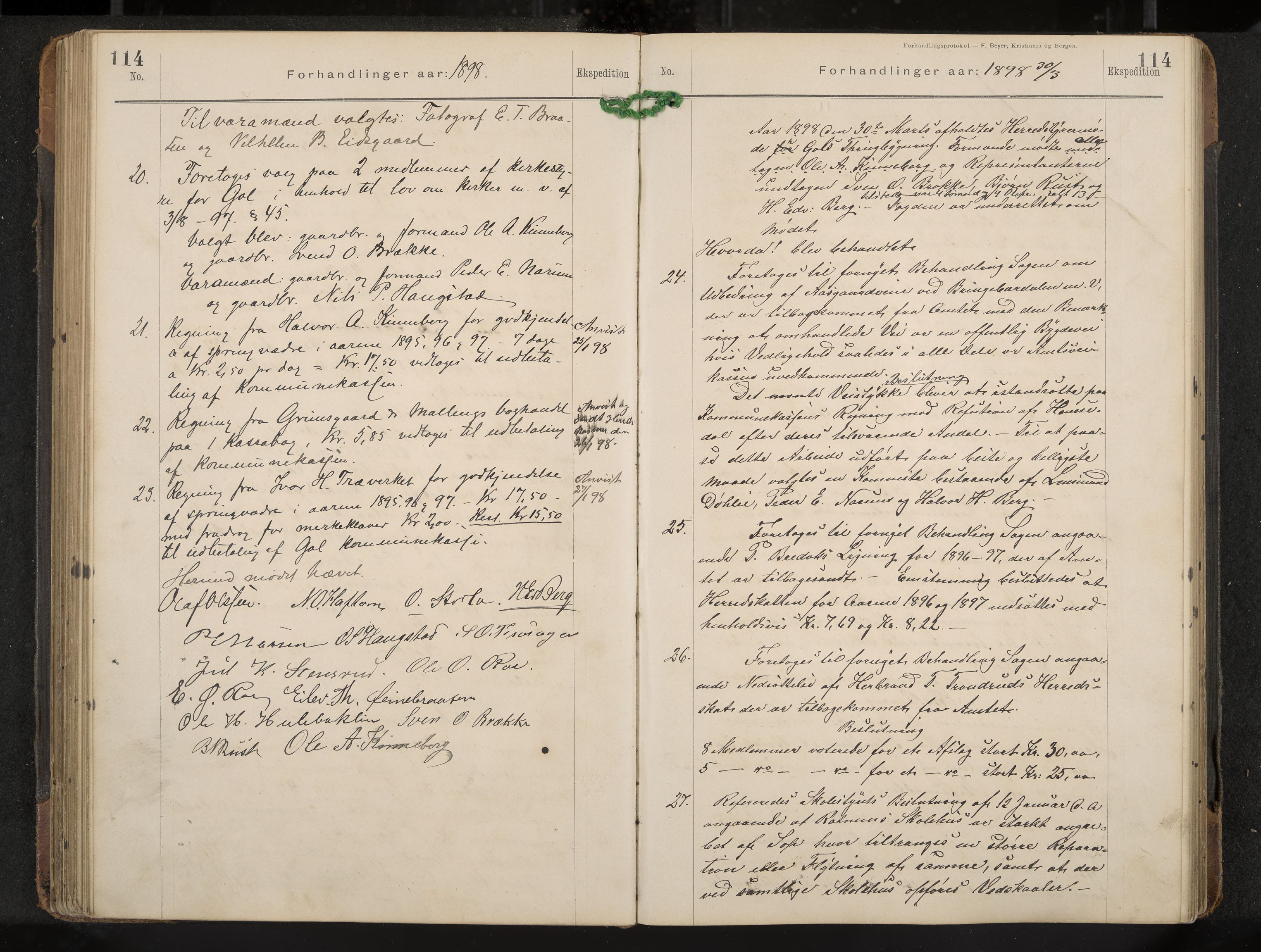 Gol formannskap og sentraladministrasjon, IKAK/0617021-1/A/Aa/L0003: Møtebok, 1892-1905, p. 114