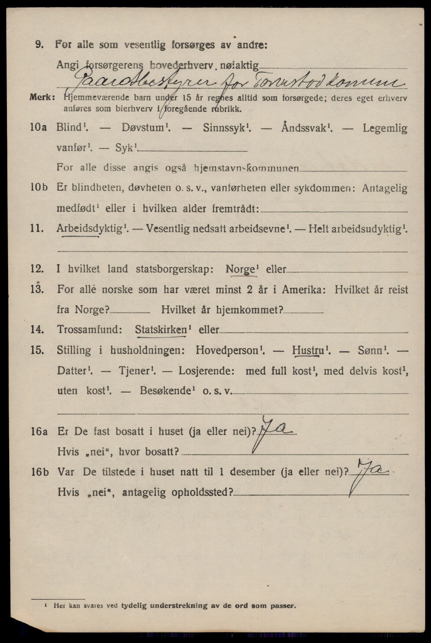 SAST, 1920 census for Nedstrand, 1920, p. 612