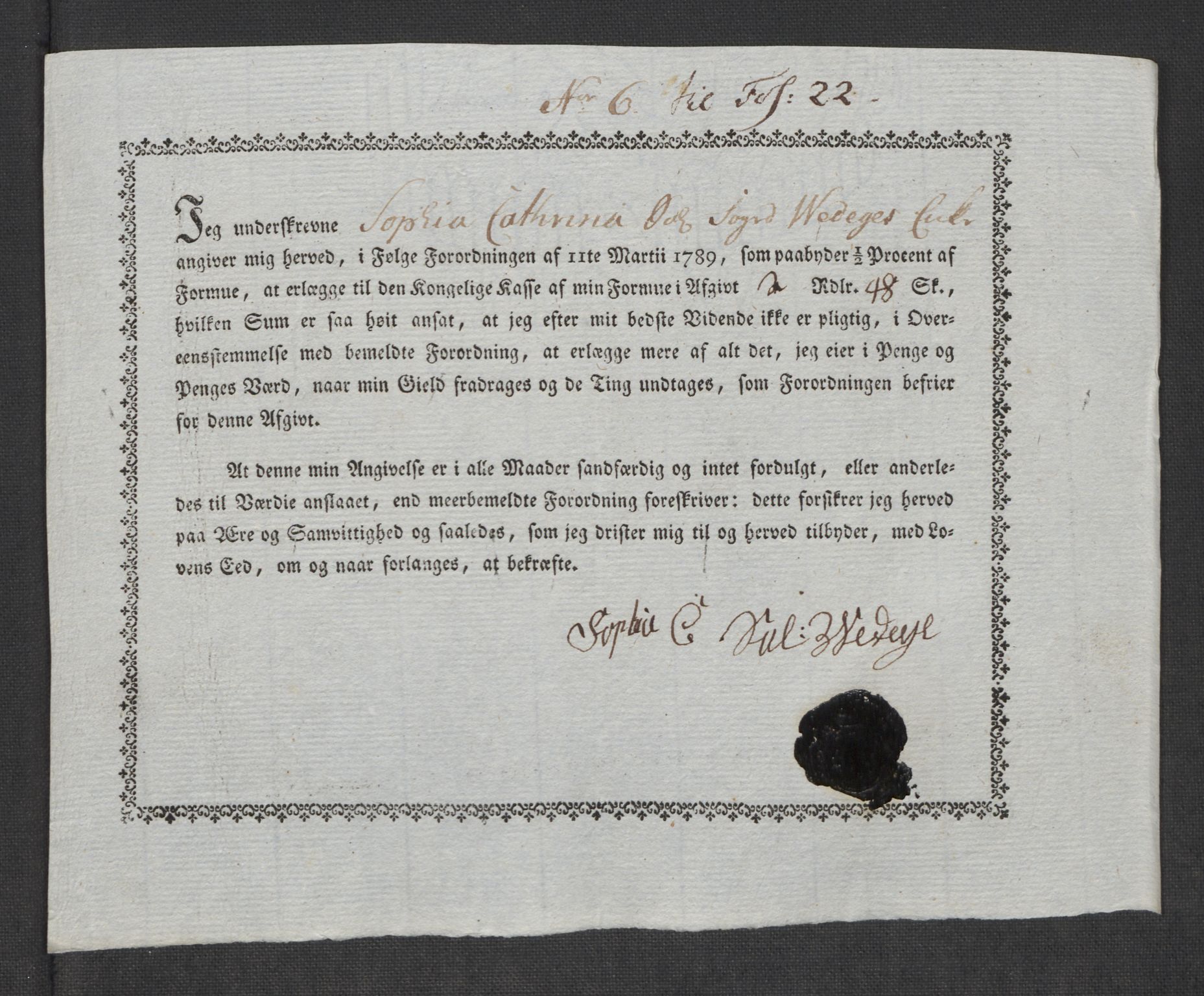 Rentekammeret inntil 1814, Reviderte regnskaper, Mindre regnskaper, AV/RA-EA-4068/Rf/Rfe/L0031: Nordmøre fogderi, Numedal og Sandsvær fogderi, 1789, p. 283