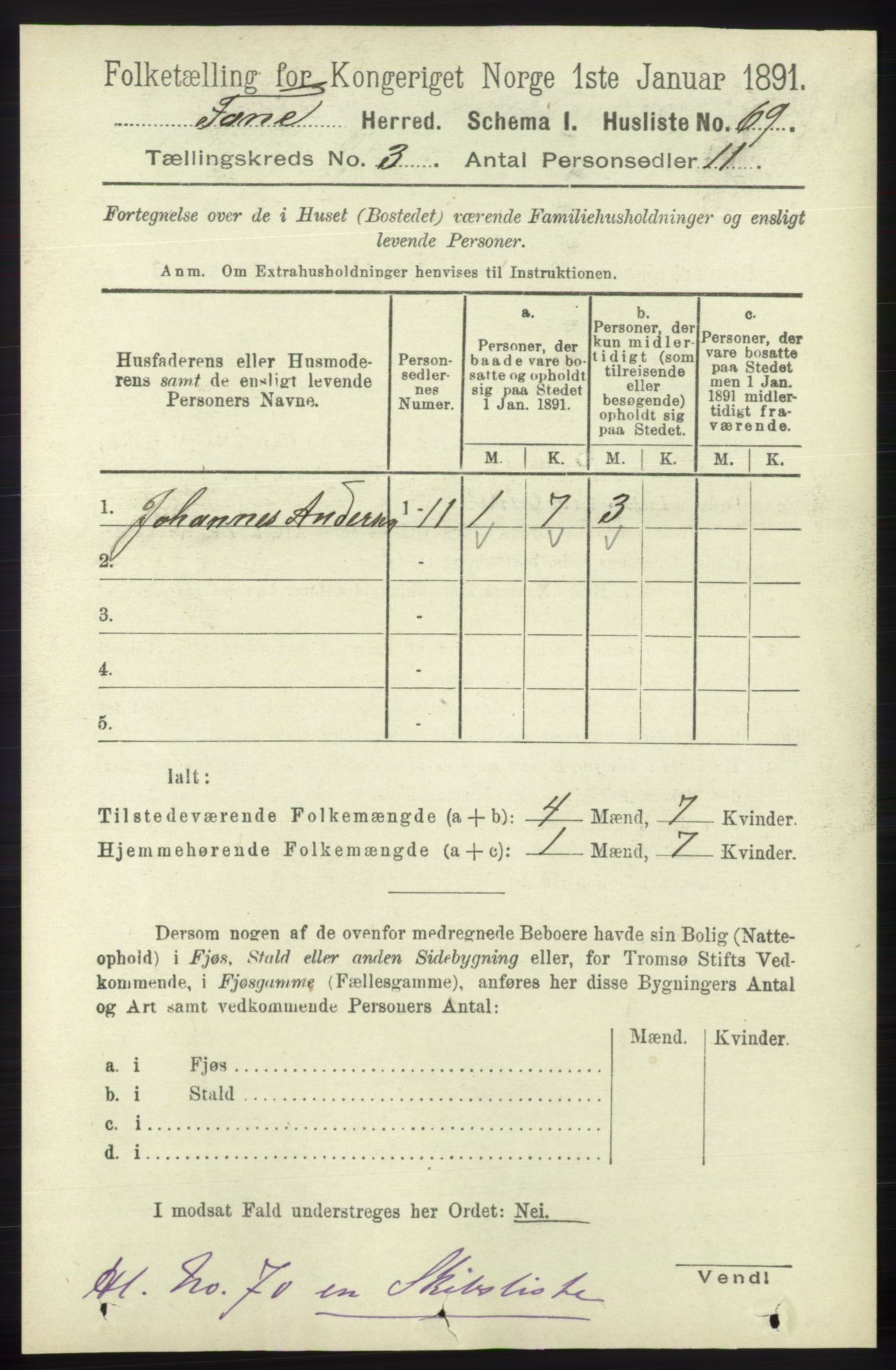 RA, 1891 census for 1249 Fana, 1891, p. 865