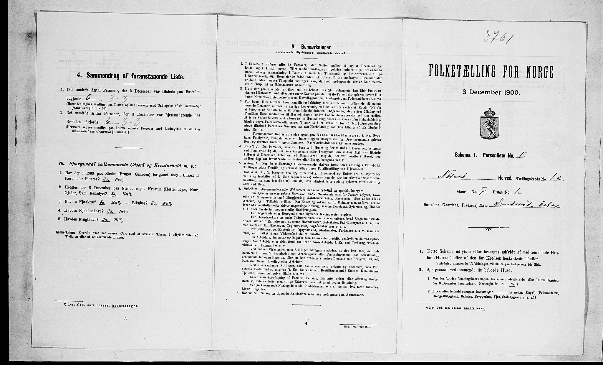 RA, 1900 census for Nøtterøy, 1900, p. 535