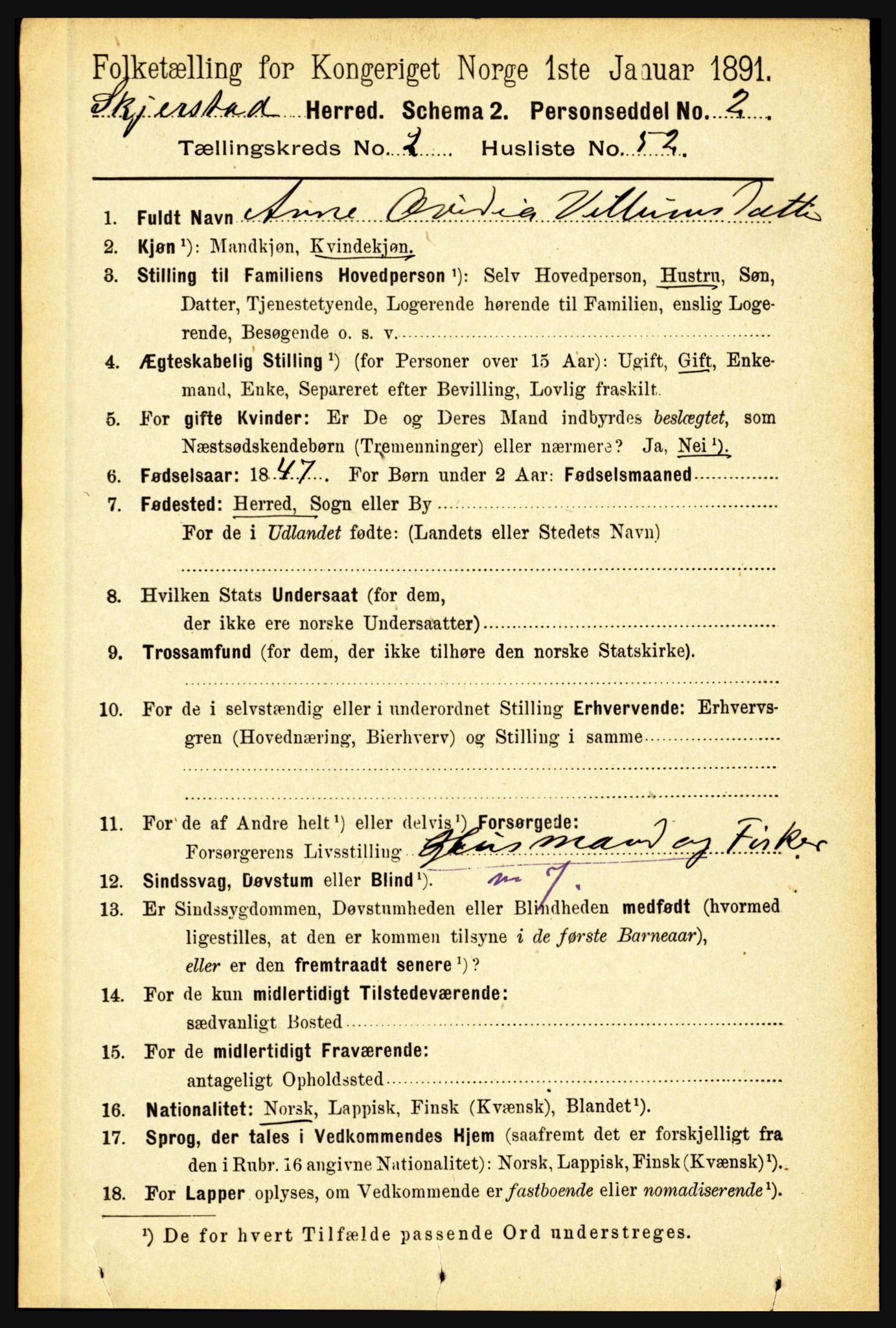 RA, 1891 census for 1842 Skjerstad, 1891, p. 683