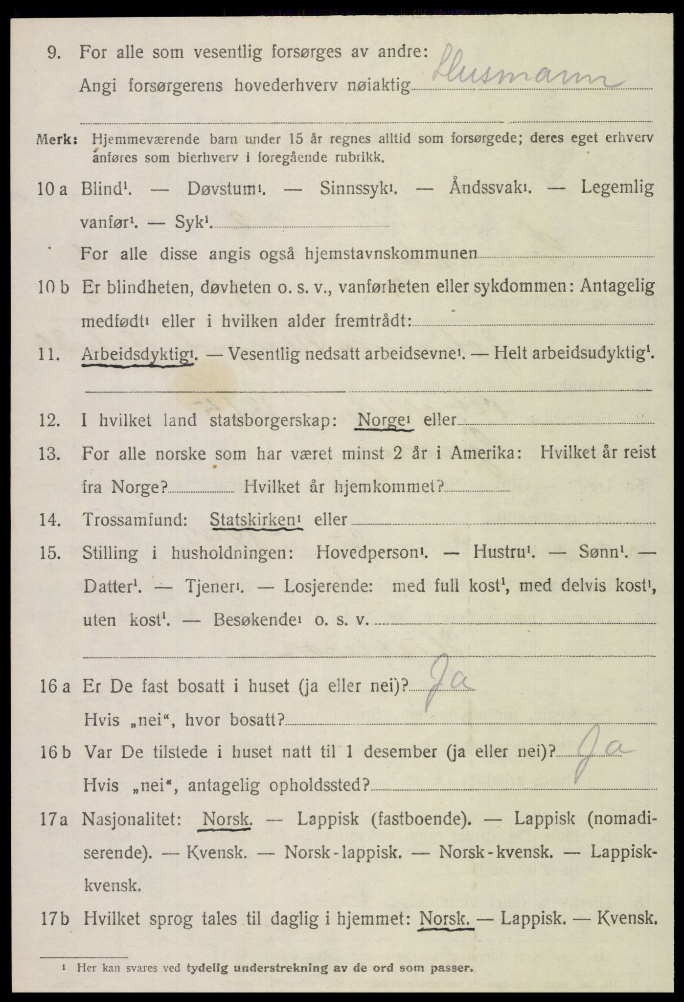 SAT, 1920 census for Snåsa, 1920, p. 2927