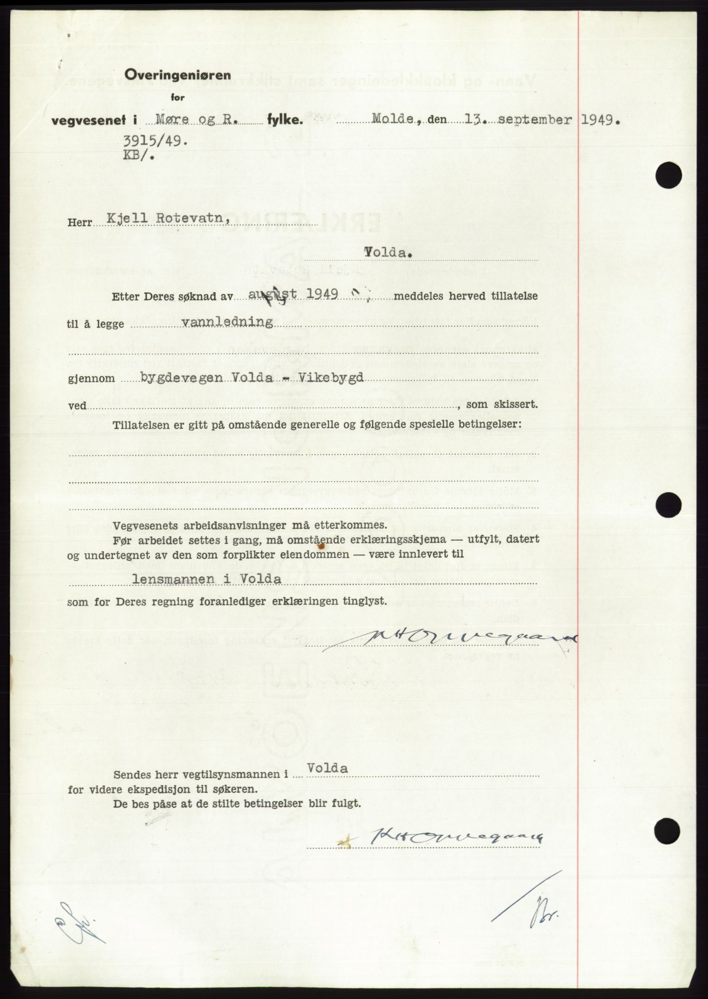 Søre Sunnmøre sorenskriveri, AV/SAT-A-4122/1/2/2C/L0085: Mortgage book no. 11A, 1949-1949, Diary no: : 1811/1949