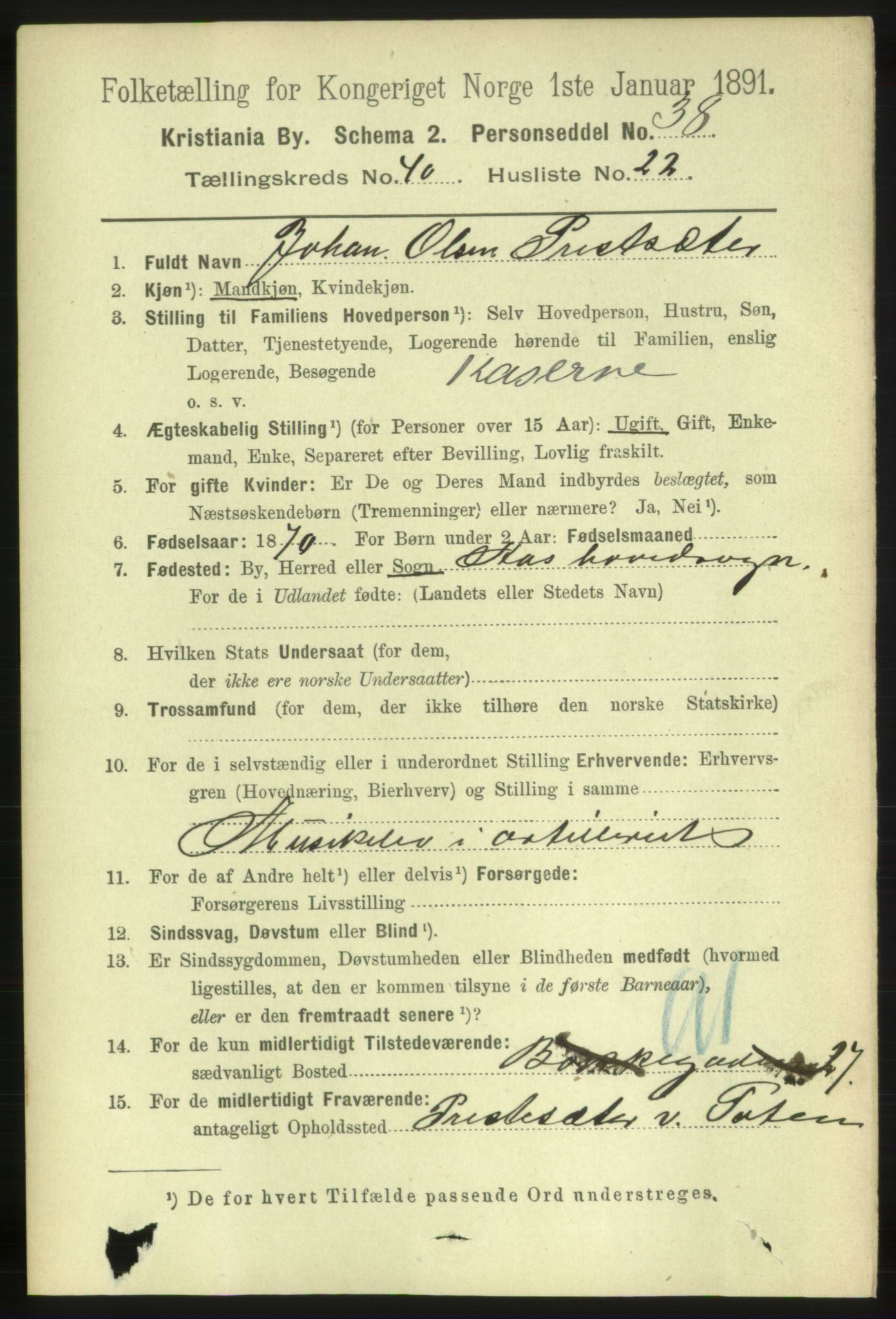 RA, 1891 census for 0301 Kristiania, 1891, p. 23648