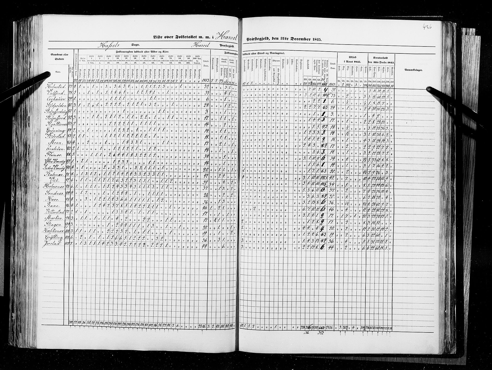 RA, Census 1845, vol. 9B: Nordland amt, 1845, p. 436