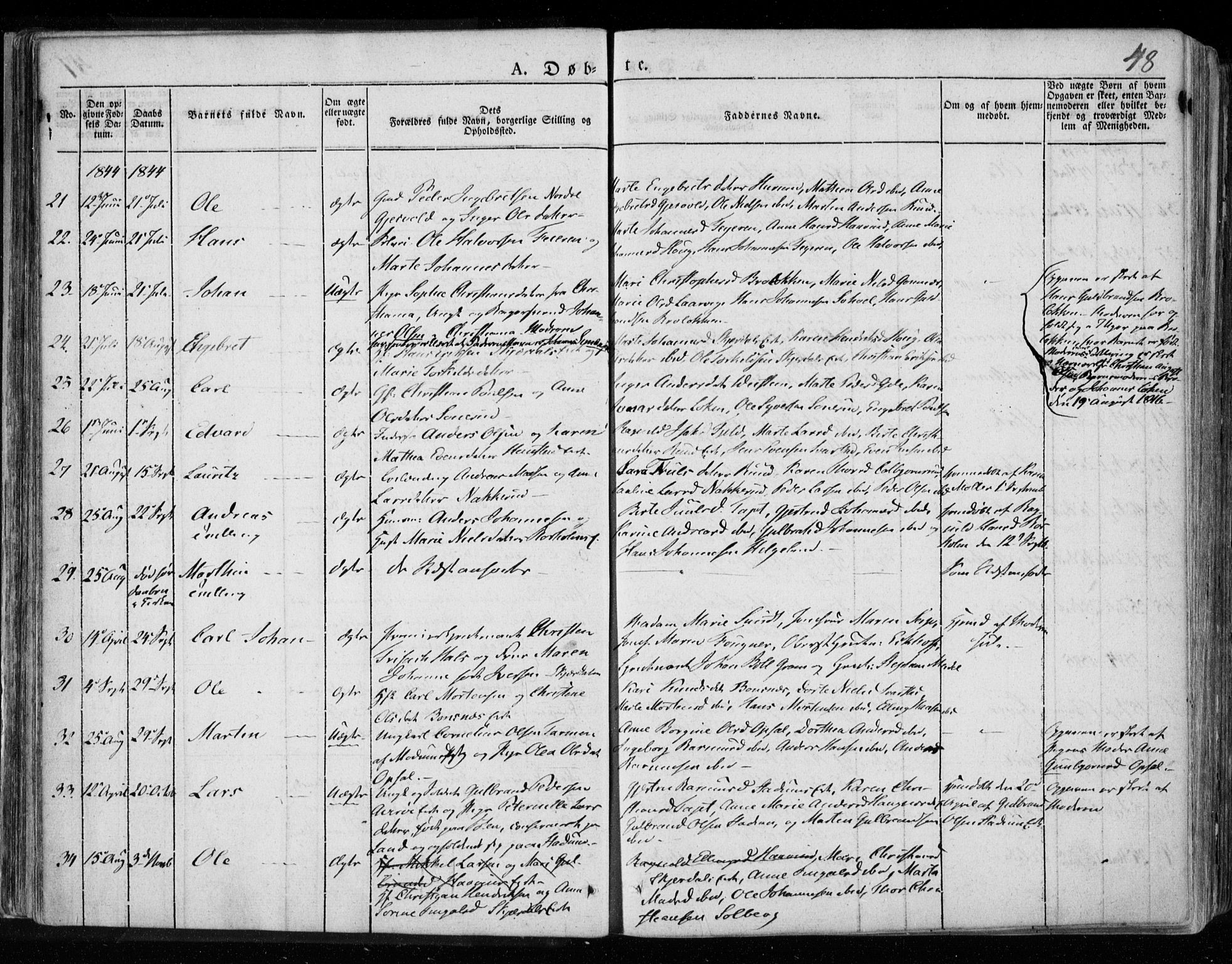 Hole kirkebøker, SAKO/A-228/F/Fa/L0005: Parish register (official) no. I 5, 1833-1851, p. 48