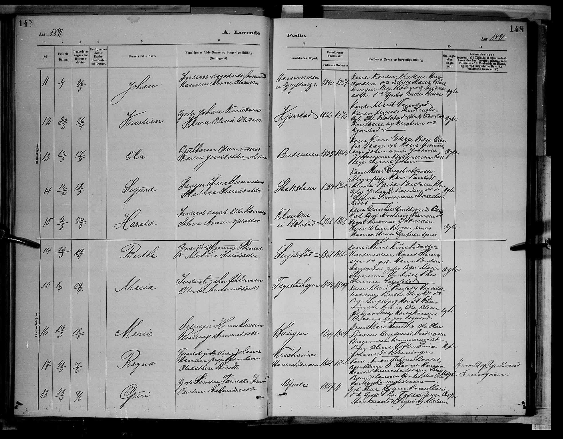 Sør-Fron prestekontor, AV/SAH-PREST-010/H/Ha/Hab/L0003: Parish register (copy) no. 3, 1884-1896, p. 147-148