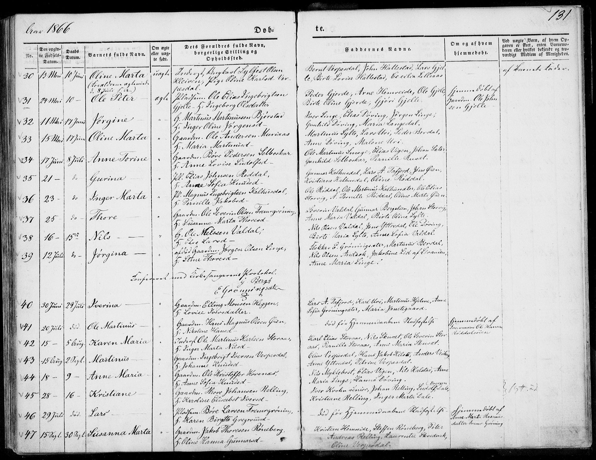 Ministerialprotokoller, klokkerbøker og fødselsregistre - Møre og Romsdal, SAT/A-1454/519/L0249: Parish register (official) no. 519A08, 1846-1868, p. 131