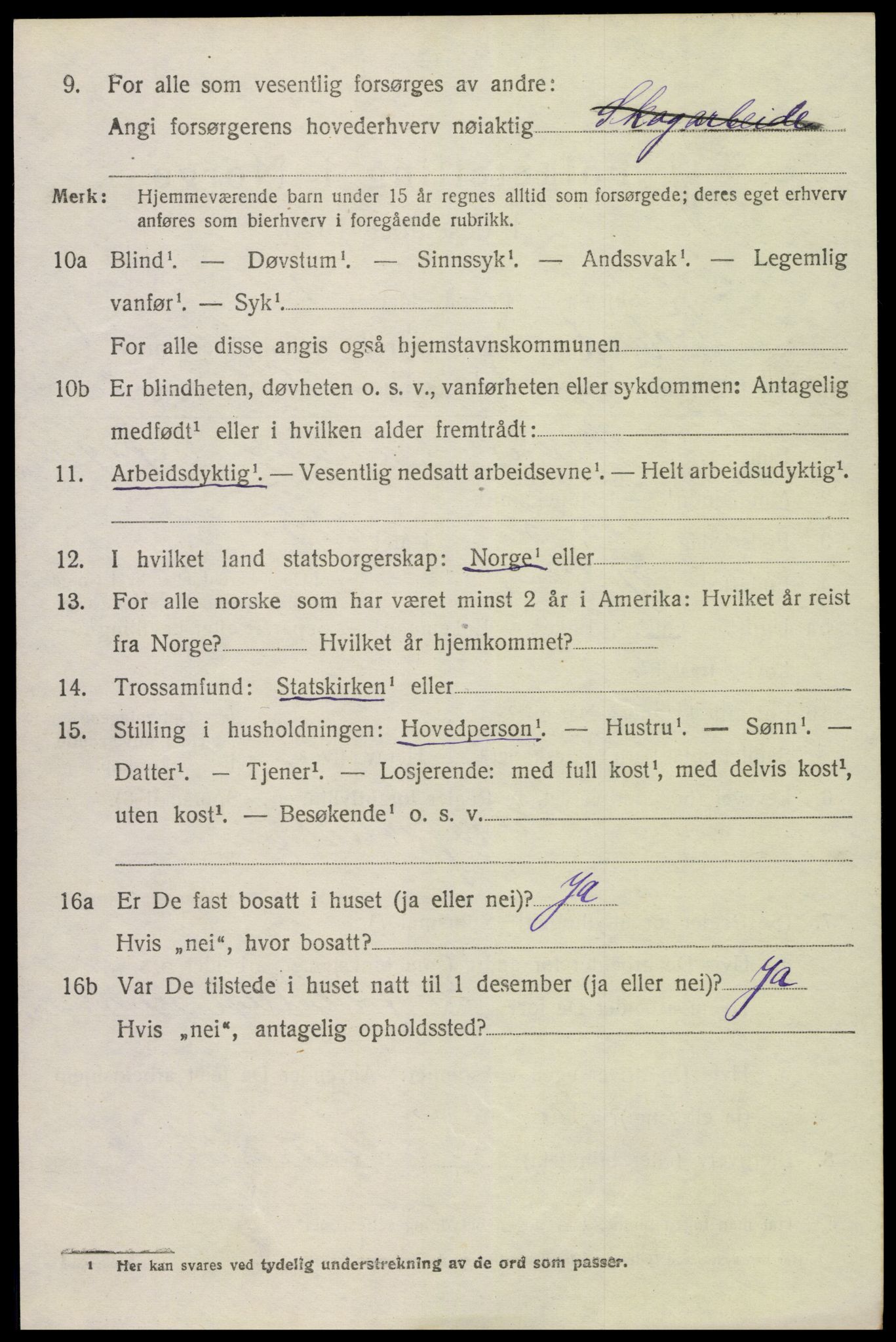 SAK, 1920 census for Froland, 1920, p. 4216