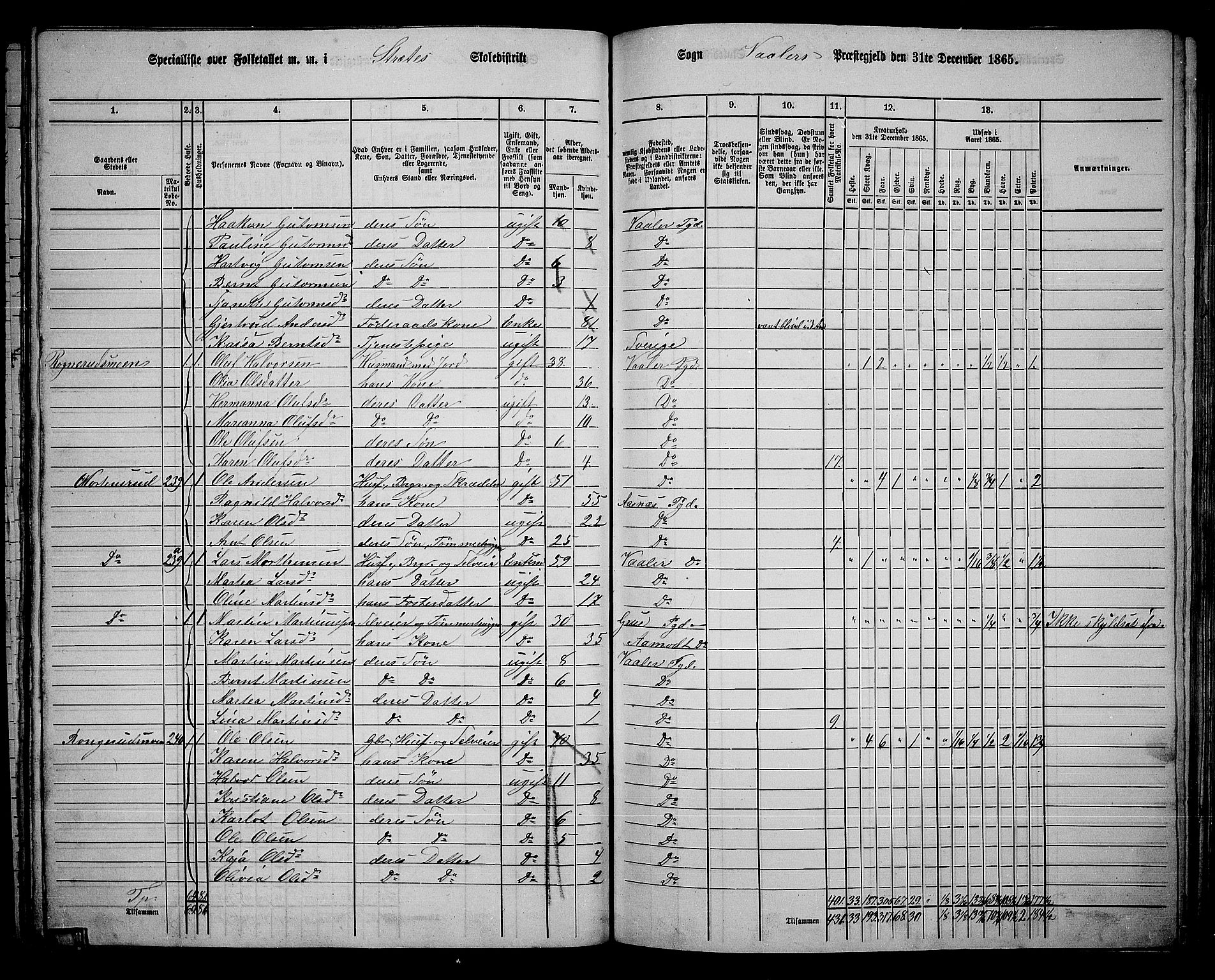 RA, 1865 census for Våler, 1865, p. 108