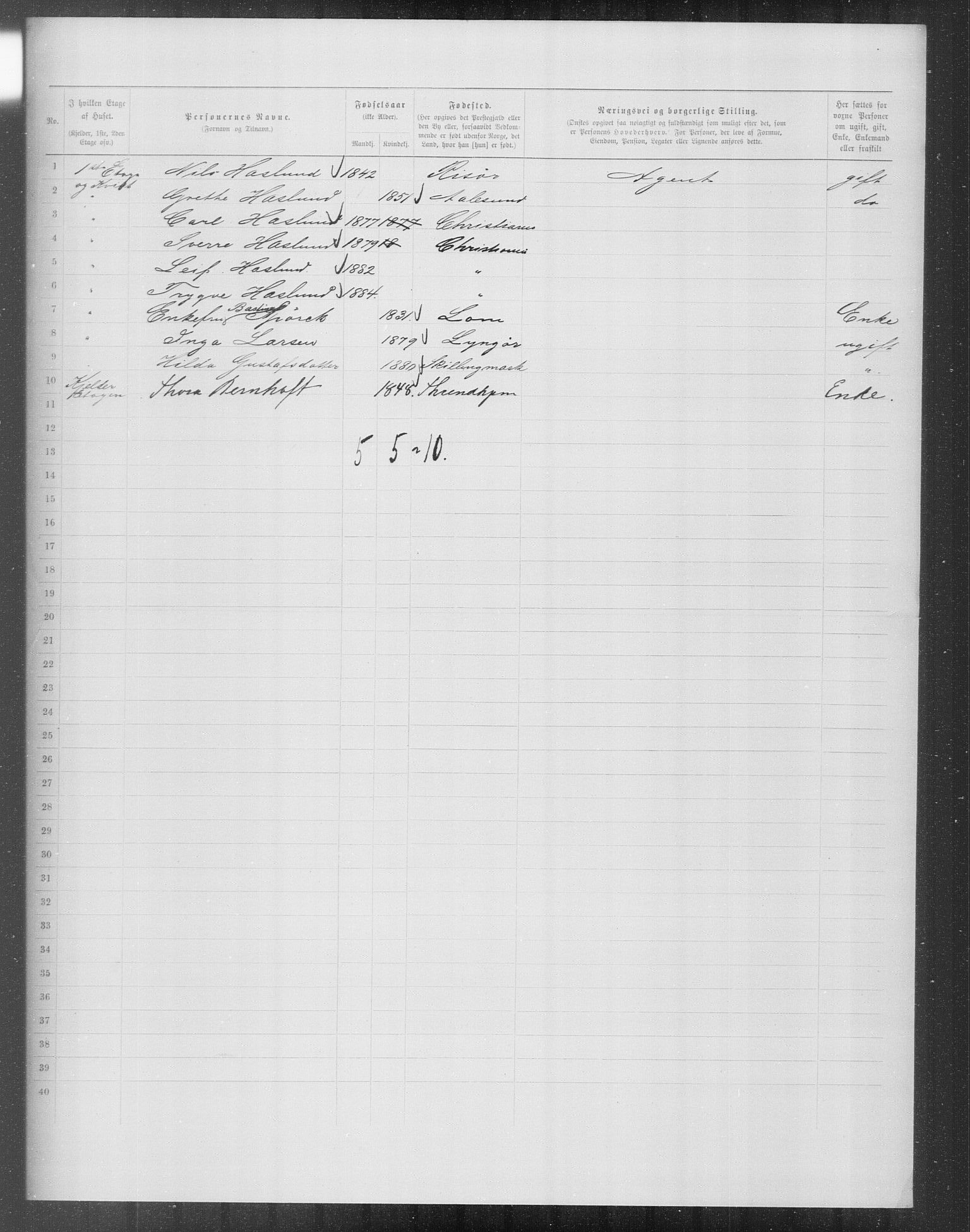 OBA, Municipal Census 1899 for Kristiania, 1899, p. 11805