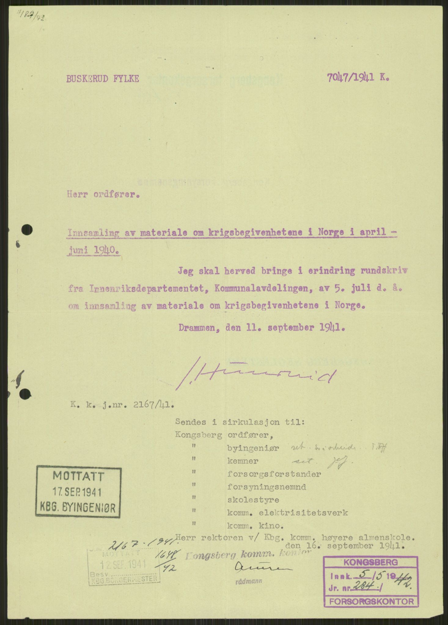 Forsvaret, Forsvarets krigshistoriske avdeling, AV/RA-RAFA-2017/Y/Ya/L0014: II-C-11-31 - Fylkesmenn.  Rapporter om krigsbegivenhetene 1940., 1940, p. 389