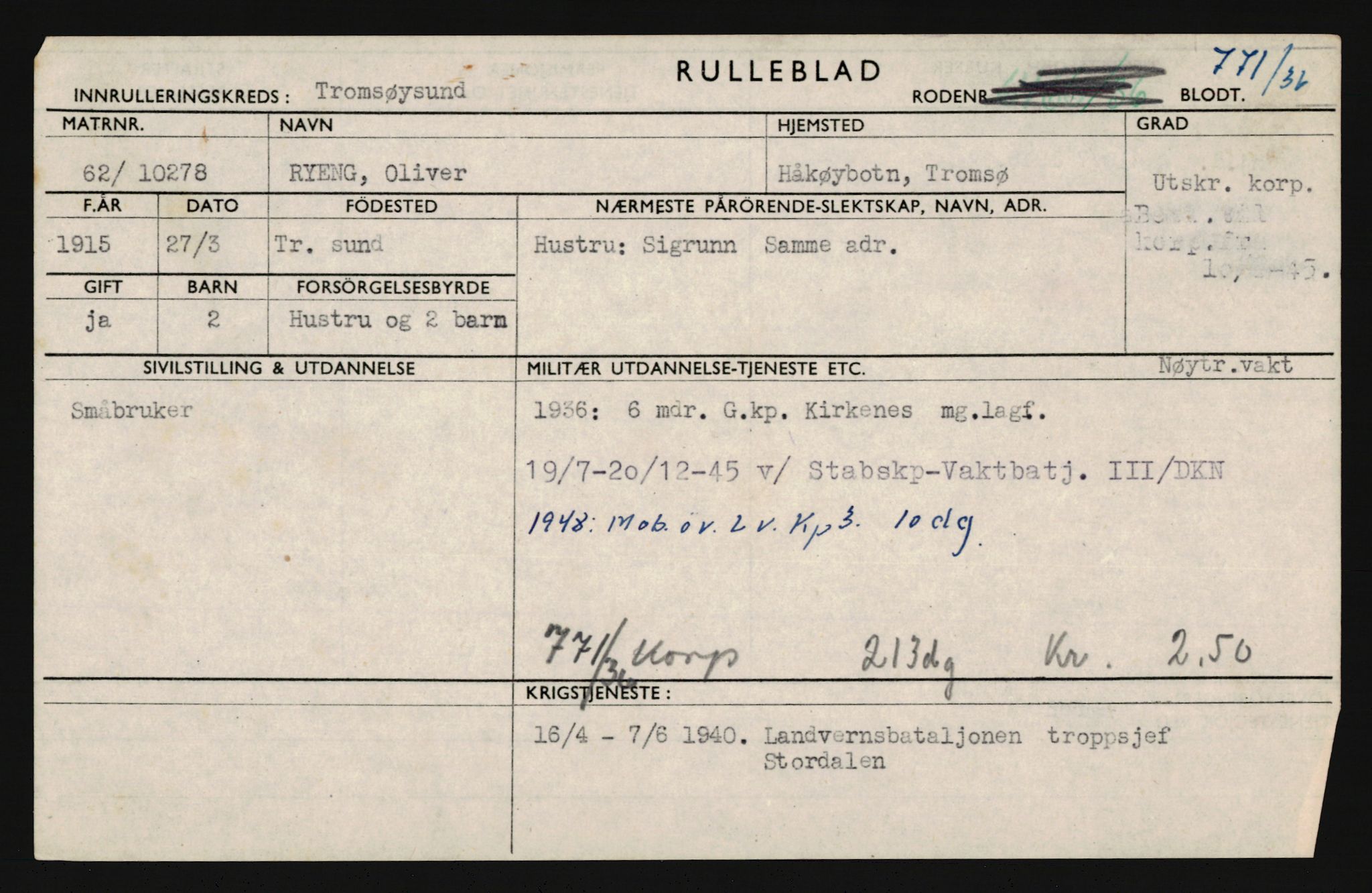 Forsvaret, Troms infanteriregiment nr. 16, AV/RA-RAFA-3146/P/Pa/L0020: Rulleblad for regimentets menige mannskaper, årsklasse 1936, 1936, p. 1163