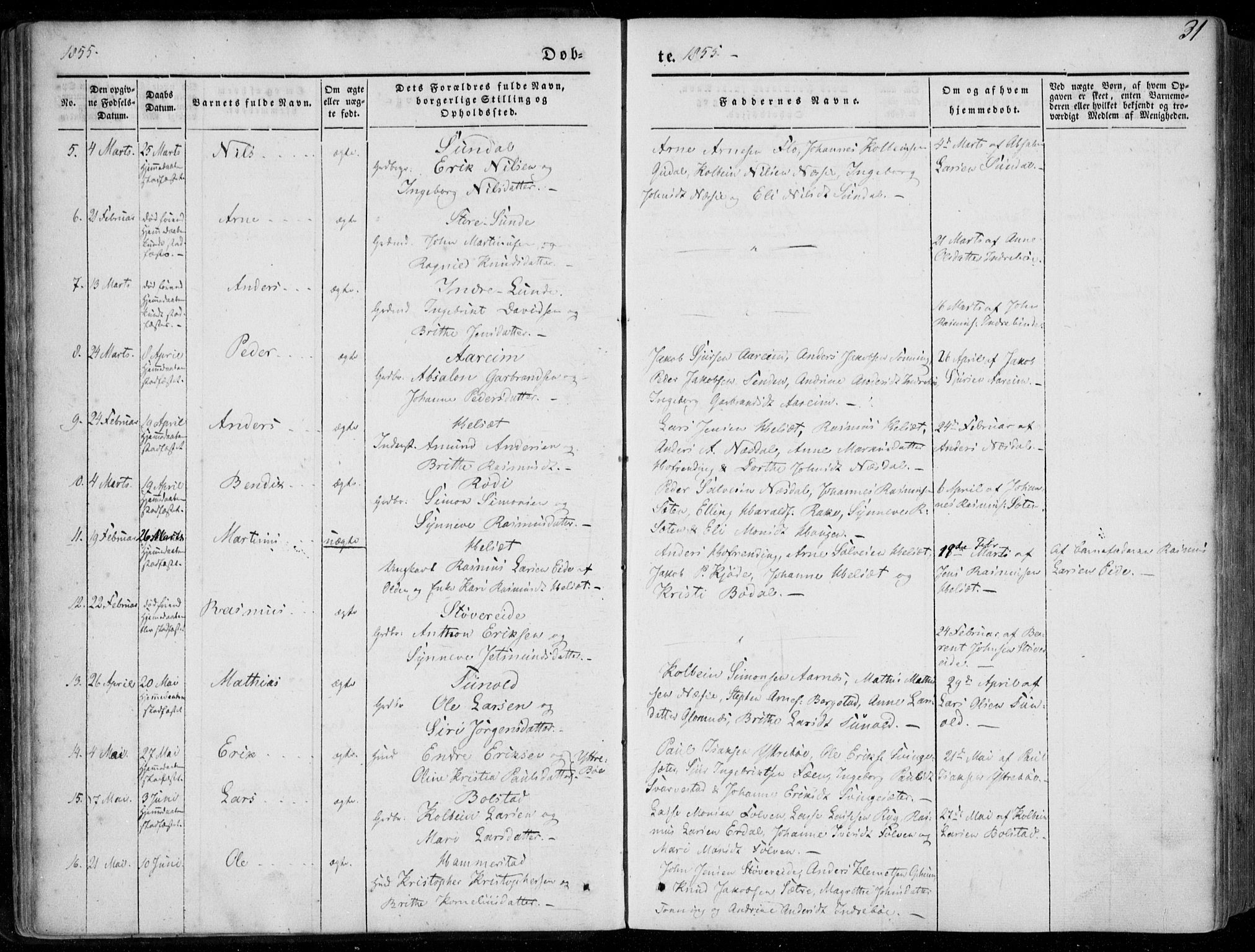 Stryn Sokneprestembete, SAB/A-82501: Parish register (official) no. A 2, 1844-1861, p. 31