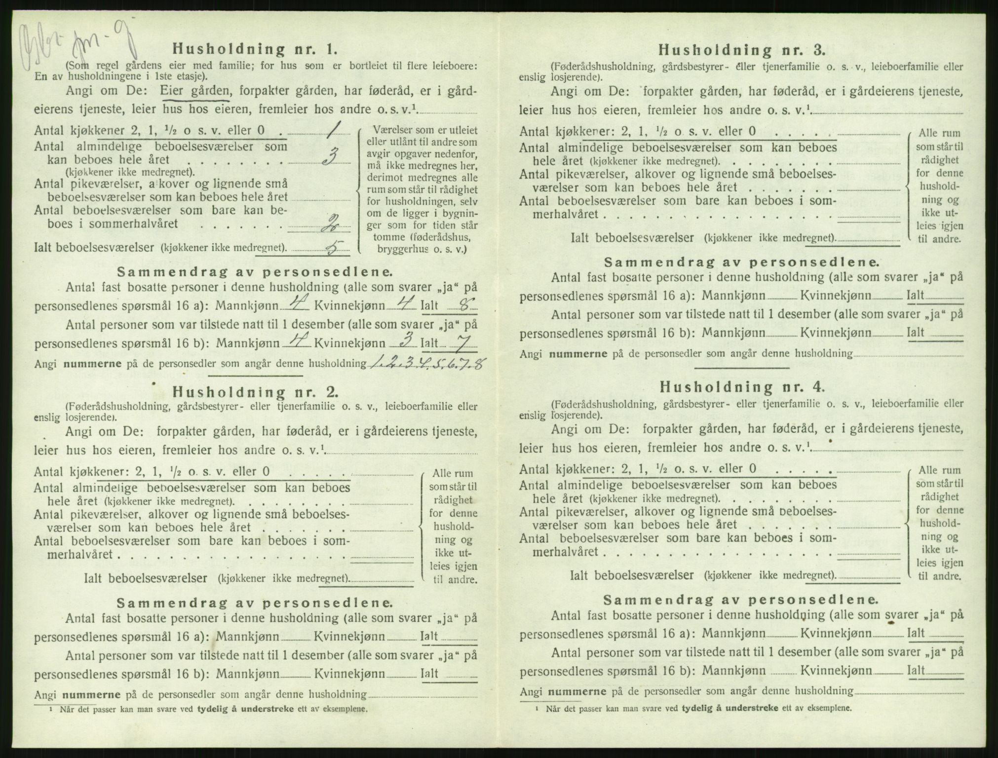 SAT, 1920 census for Borgund, 1920, p. 1283