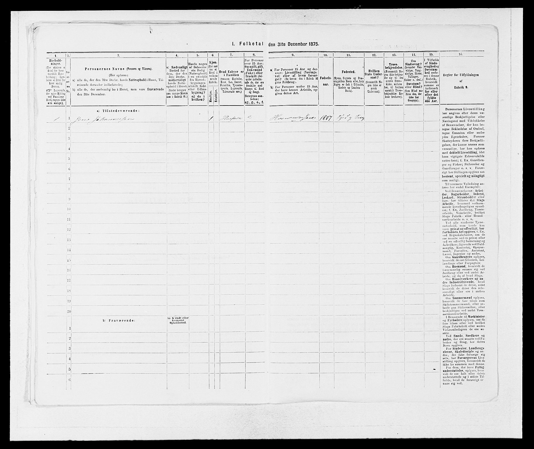 SAB, 1875 census for 1223P Tysnes, 1875, p. 928