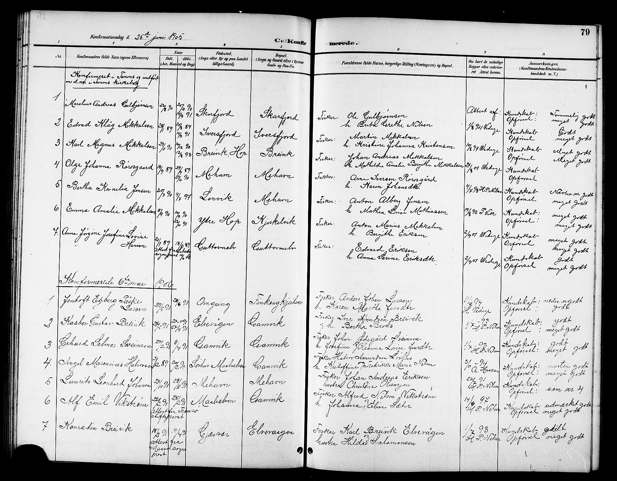 Tana sokneprestkontor, SATØ/S-1334/H/Hb/L0006klokker: Parish register (copy) no. 6, 1892-1909, p. 79