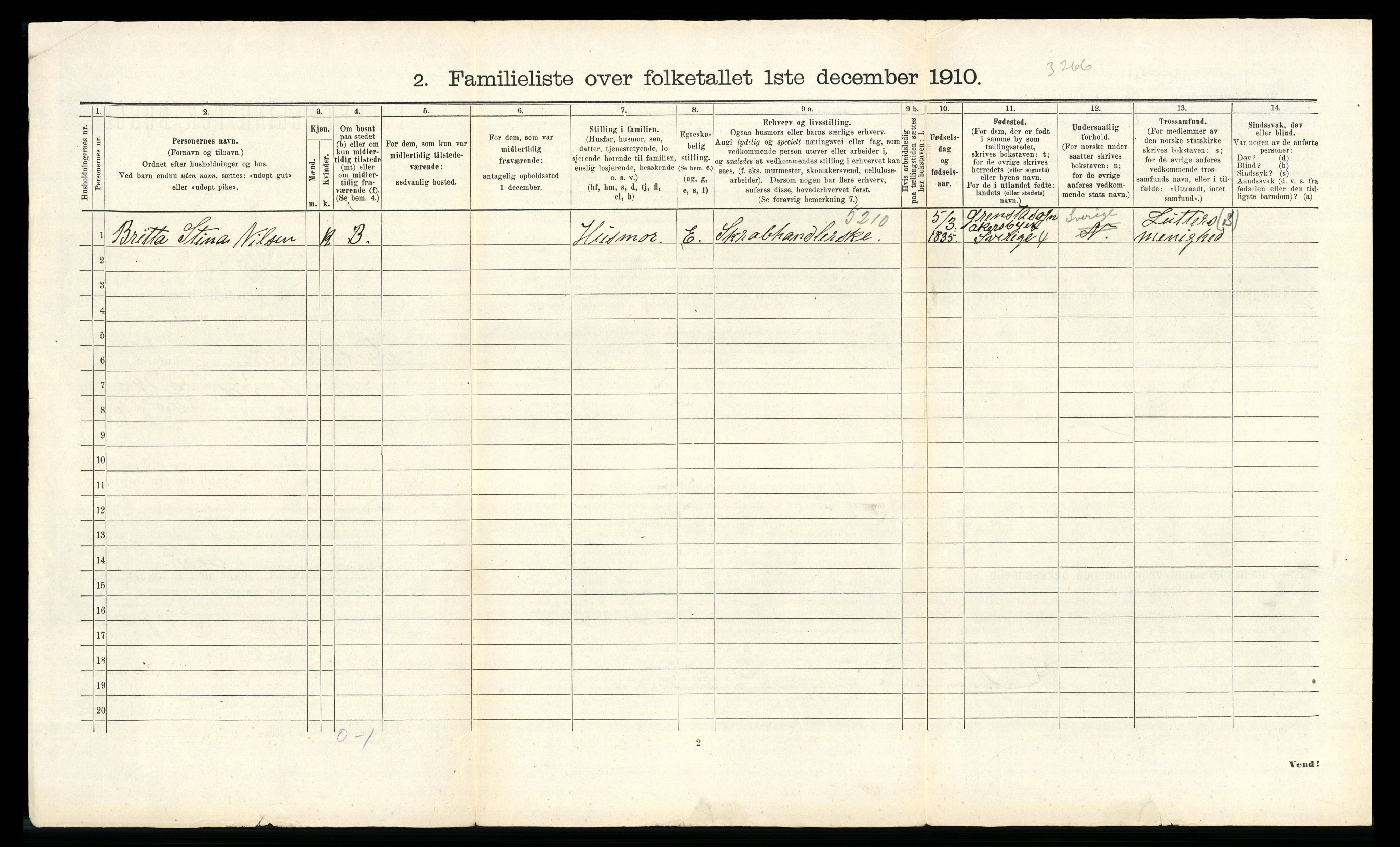 RA, 1910 census for Fredrikshald, 1910, p. 2011