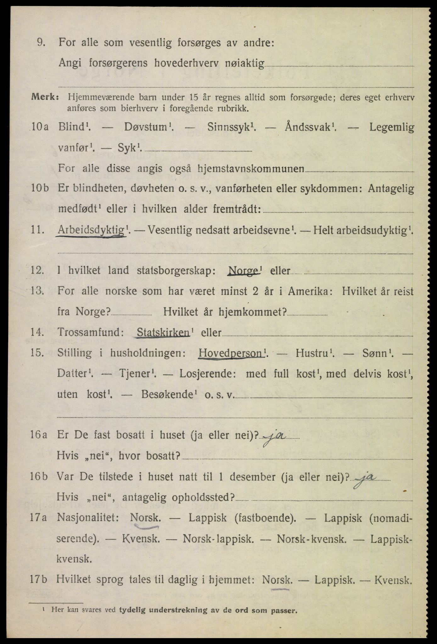 SAT, 1920 census for Ankenes, 1920, p. 3690