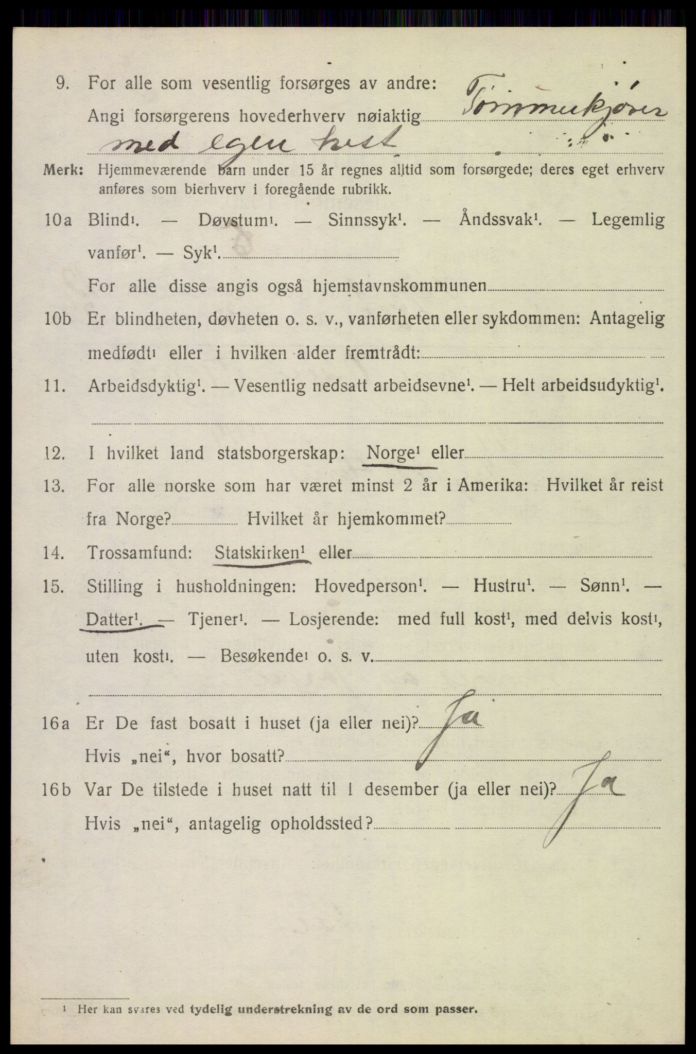 SAH, 1920 census for Trysil, 1920, p. 7526
