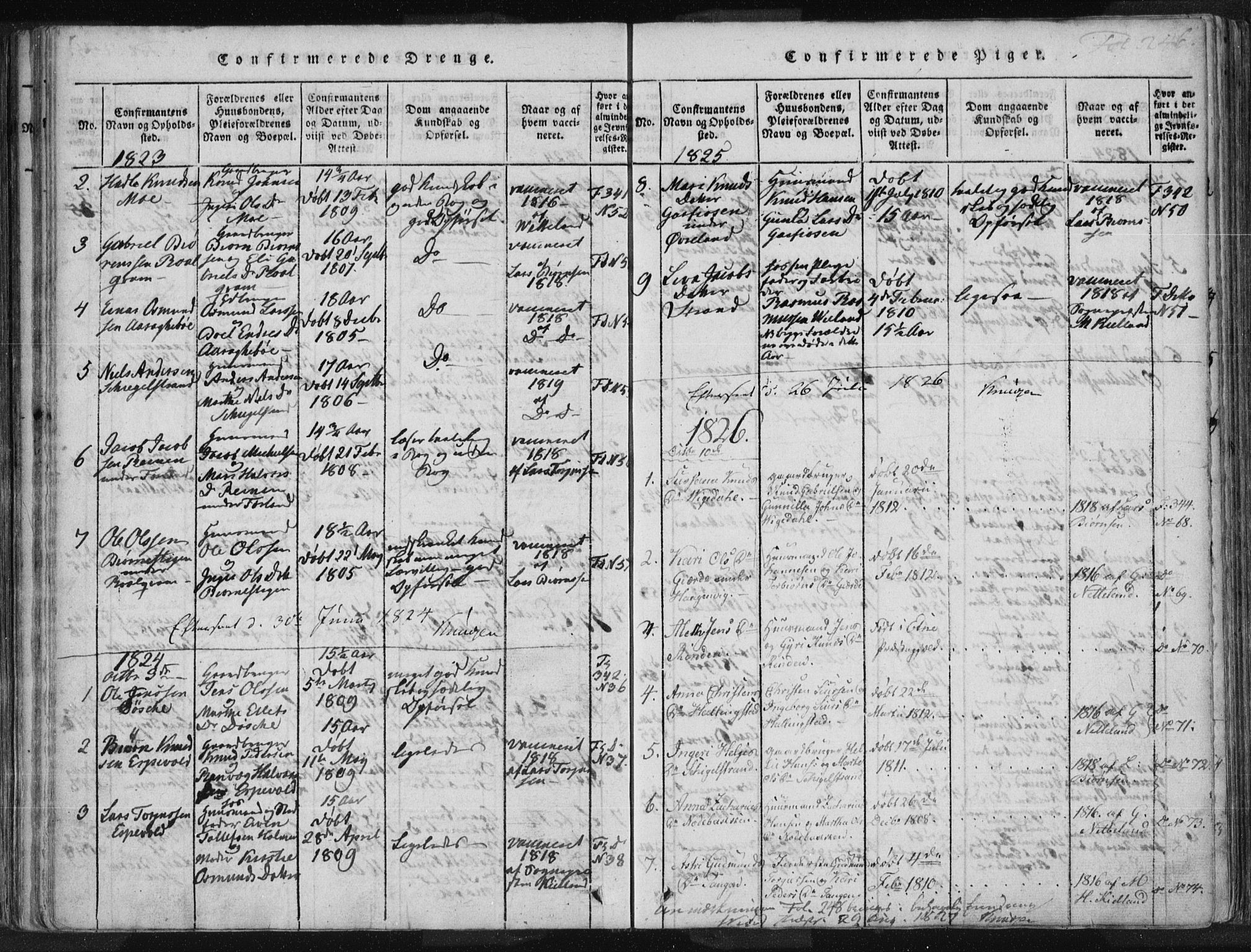 Vikedal sokneprestkontor, AV/SAST-A-101840/01/IV: Parish register (official) no. A 3, 1817-1850, p. 246