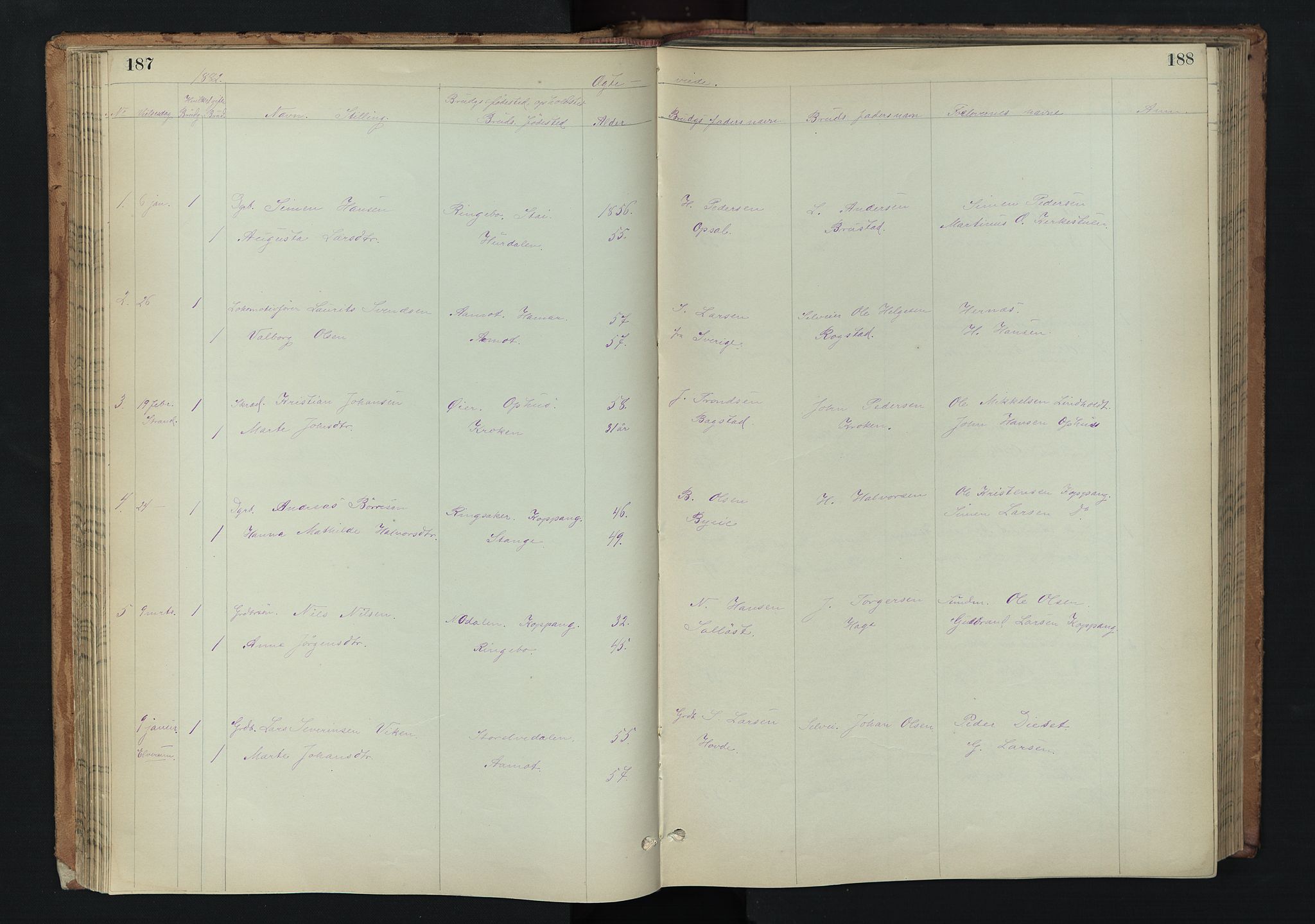 Stor-Elvdal prestekontor, AV/SAH-PREST-052/H/Ha/Hab/L0002: Parish register (copy) no. 2, 1860-1894, p. 187-188