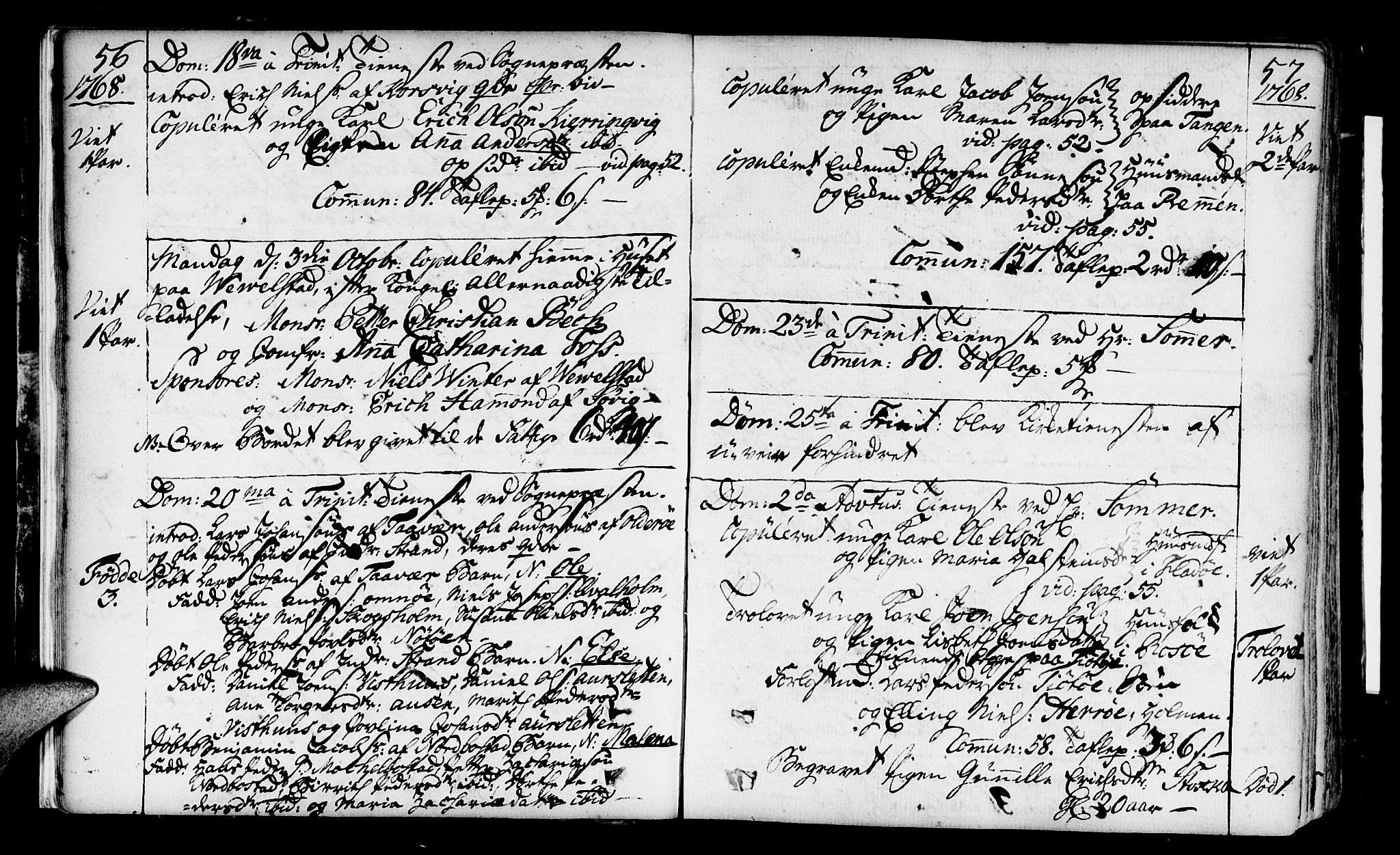 Ministerialprotokoller, klokkerbøker og fødselsregistre - Nordland, SAT/A-1459/817/L0260: Parish register (official) no. 817A02 /1, 1768-1776, p. 56-57
