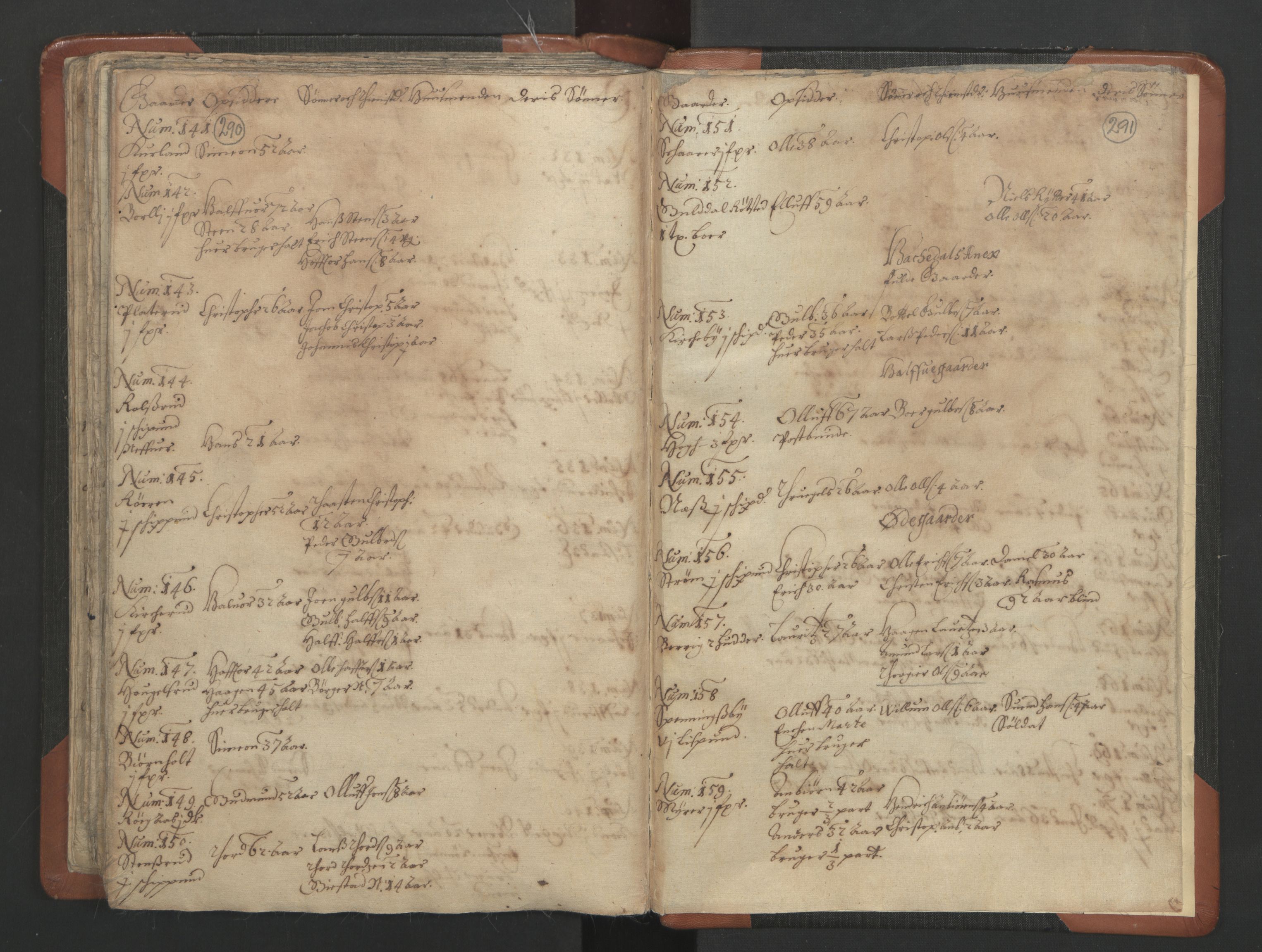 RA, Vicar's Census 1664-1666, no. 3: Nedre Romerike deanery, 1664-1666, p. 290-291