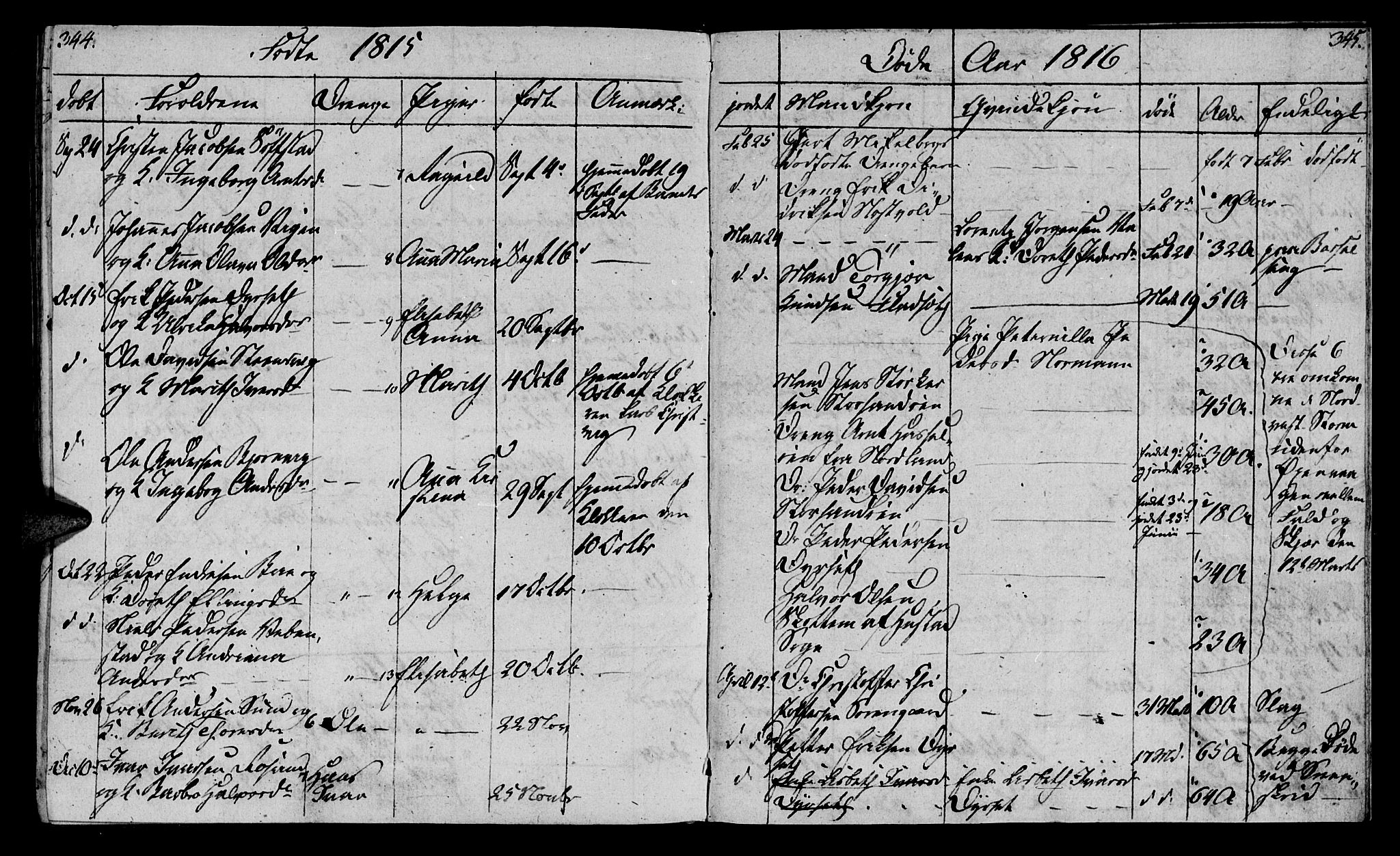 Ministerialprotokoller, klokkerbøker og fødselsregistre - Møre og Romsdal, AV/SAT-A-1454/569/L0817: Parish register (official) no. 569A03, 1805-1819, p. 344-345