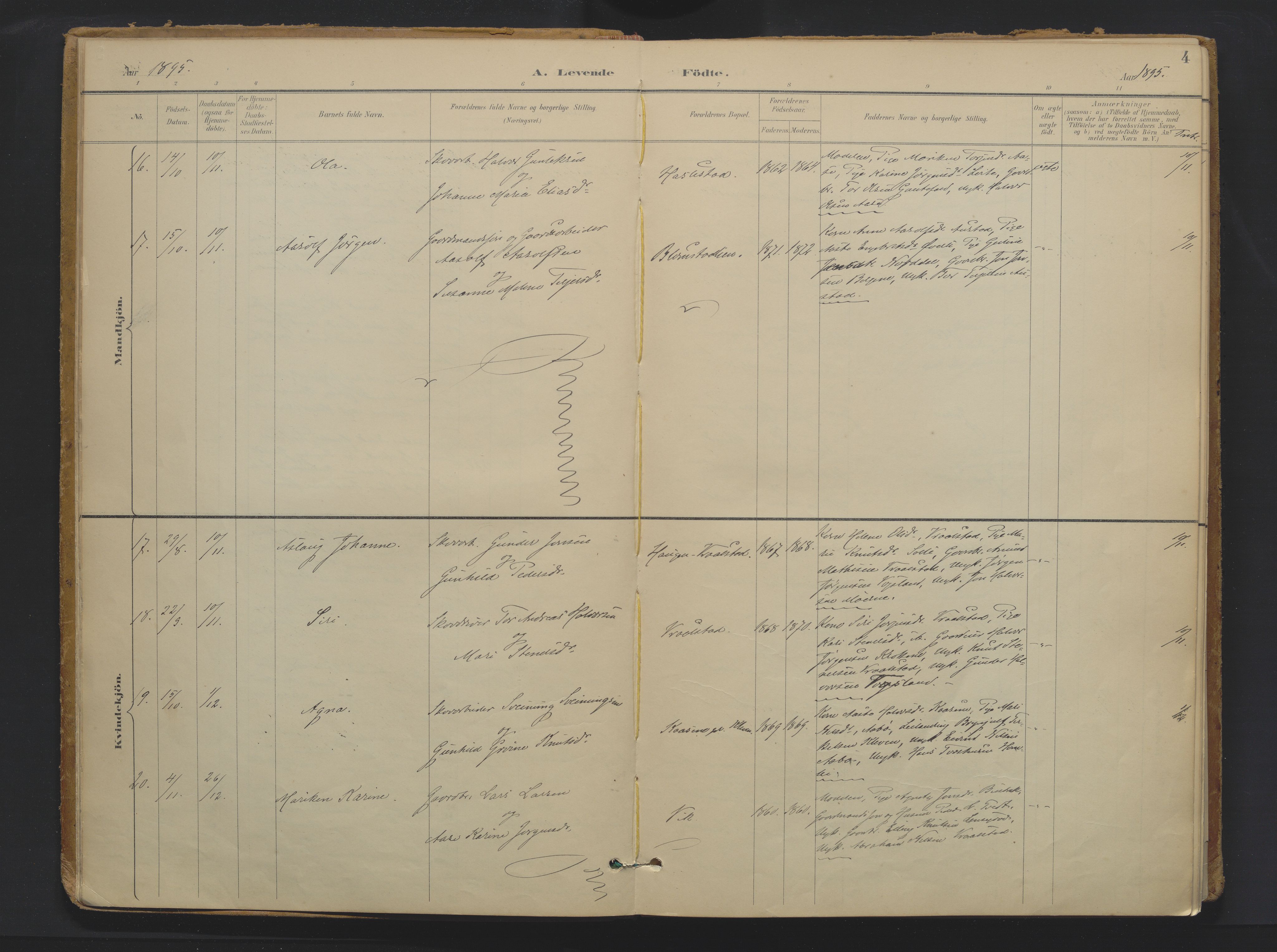 Drangedal kirkebøker, SAKO/A-258/F/Fa/L0013: Parish register (official) no. 13, 1895-1919, p. 4