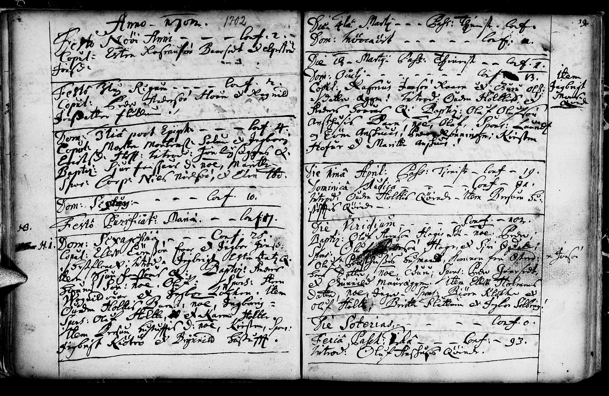 Ministerialprotokoller, klokkerbøker og fødselsregistre - Sør-Trøndelag, SAT/A-1456/689/L1036: Parish register (official) no. 689A01, 1696-1746, p. 19