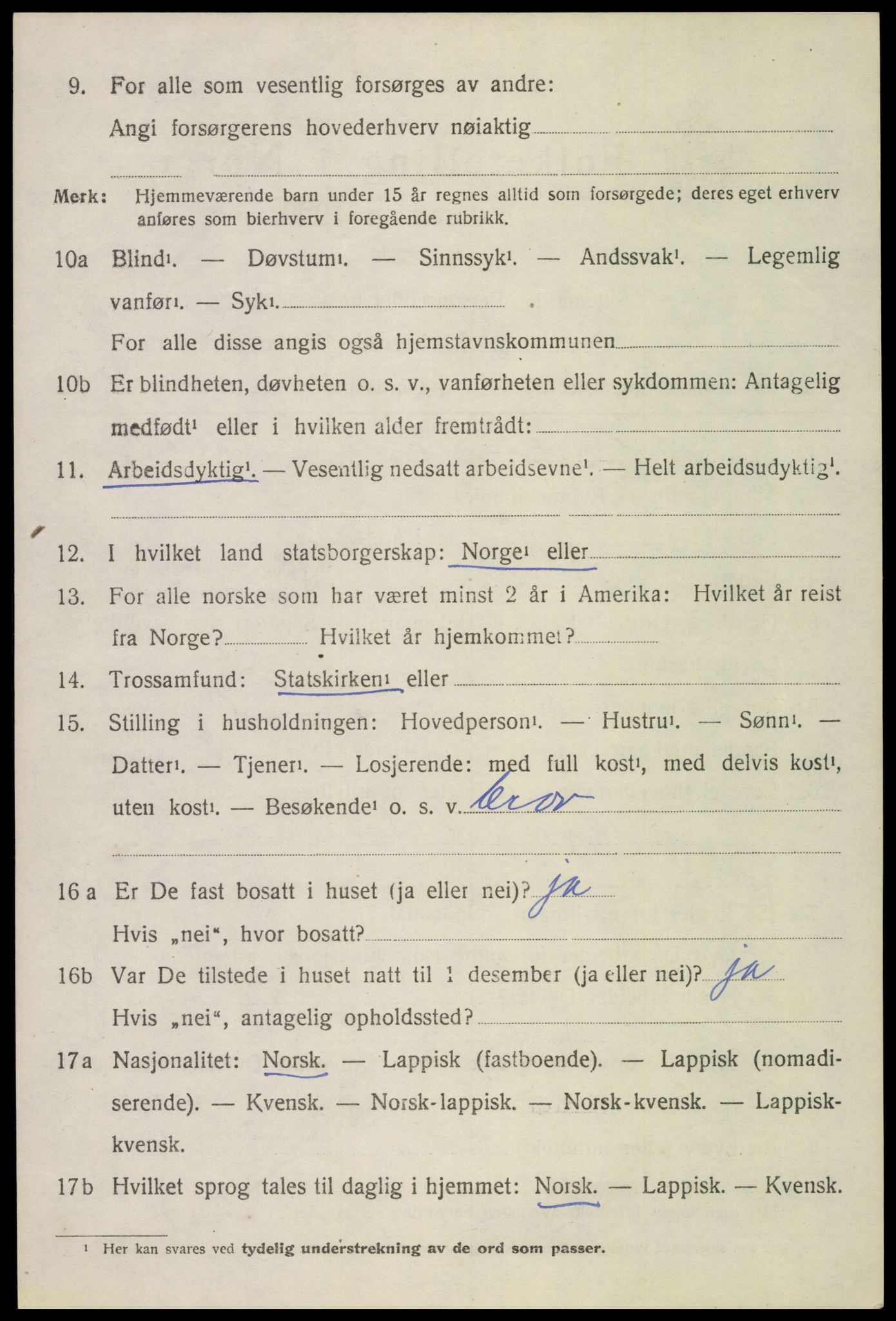 SAT, 1920 census for Øksnes, 1920, p. 5103