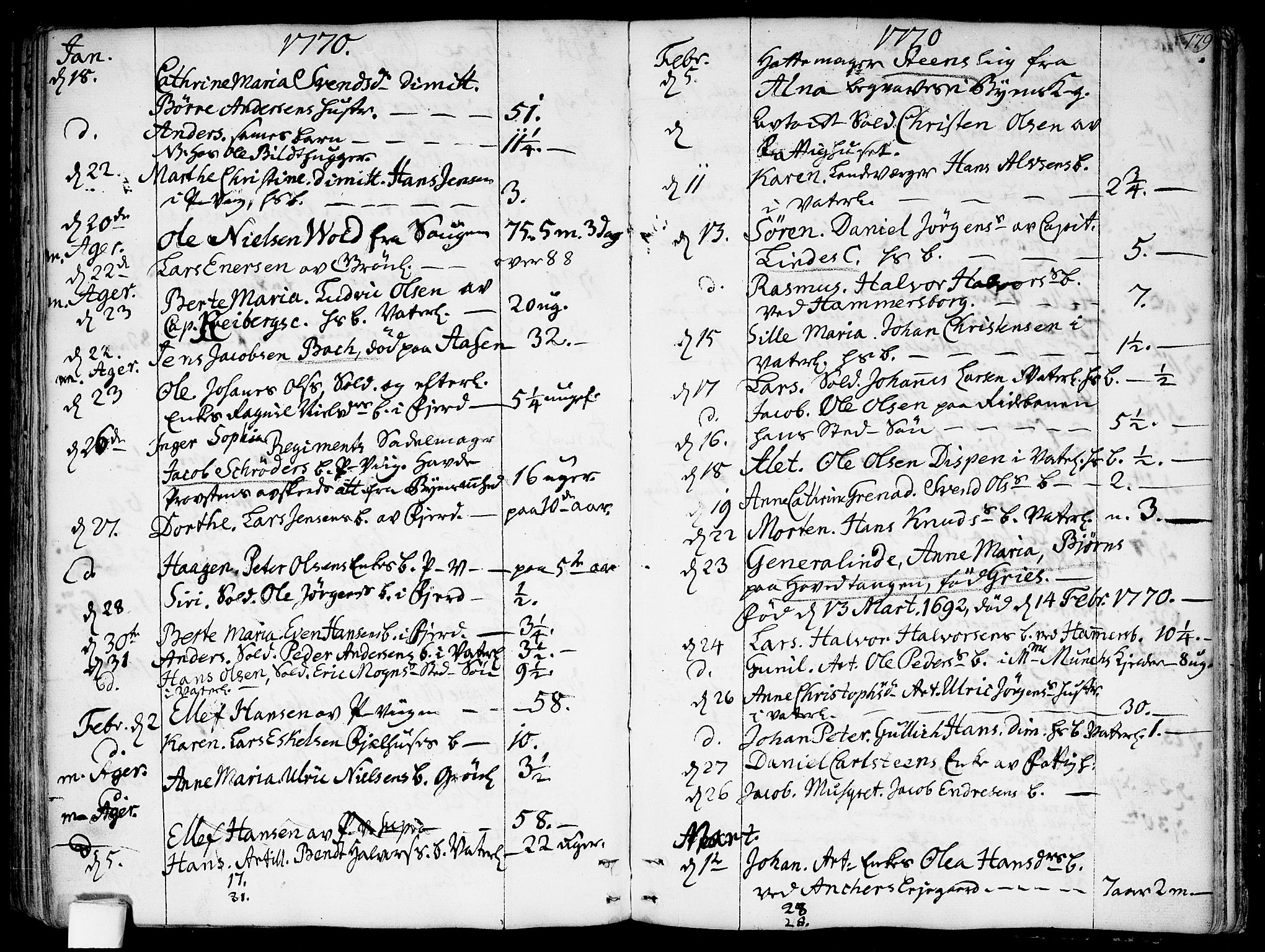 Garnisonsmenigheten Kirkebøker, AV/SAO-A-10846/F/Fa/L0002: Parish register (official) no. 2, 1757-1776, p. 179